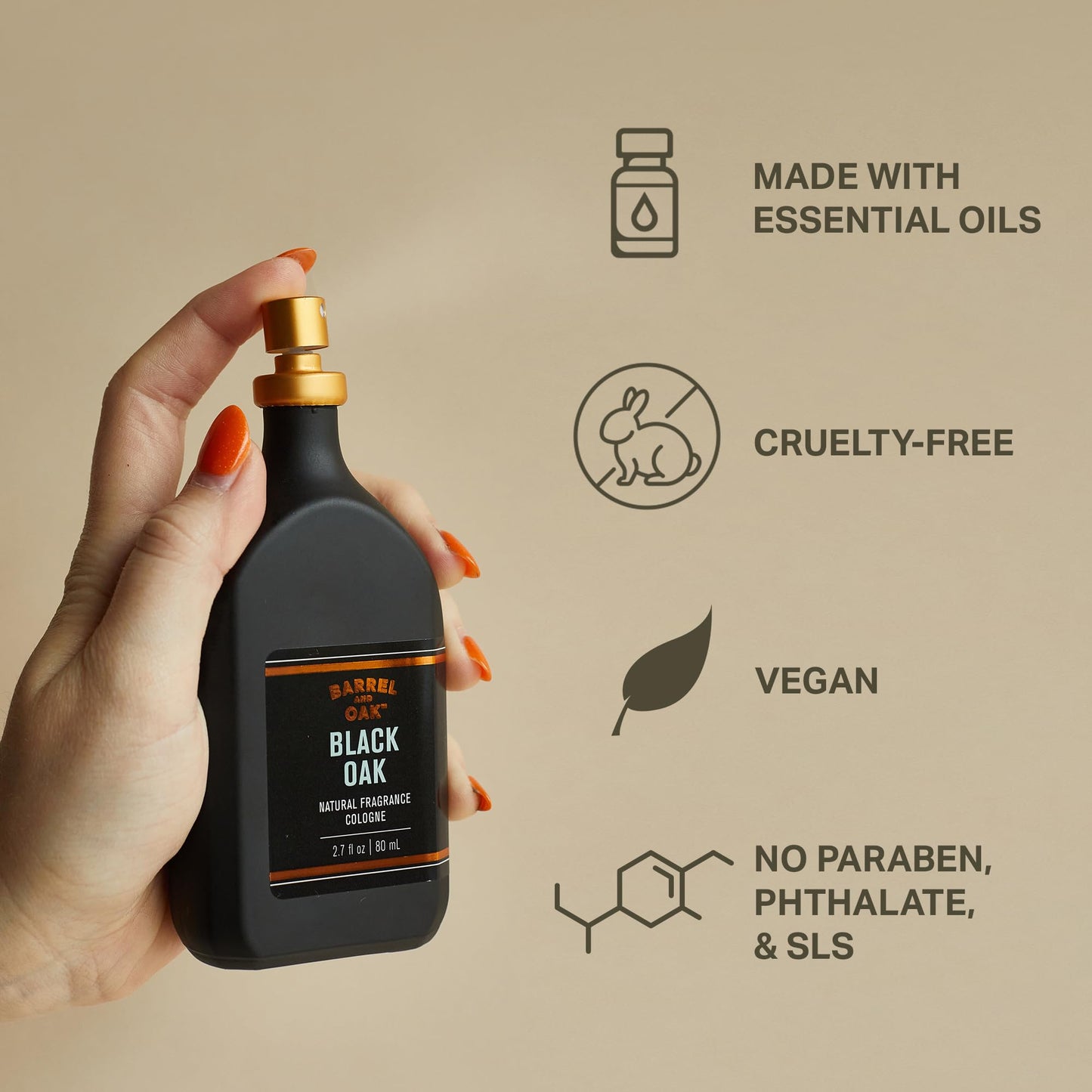 Barrel & Oak Cologne for Men, Essential Oil-Based Men's Fragrances, Long-Lasting Men's Cologne for Day & Night, Paraben & SLS-Free, Gifts for Men