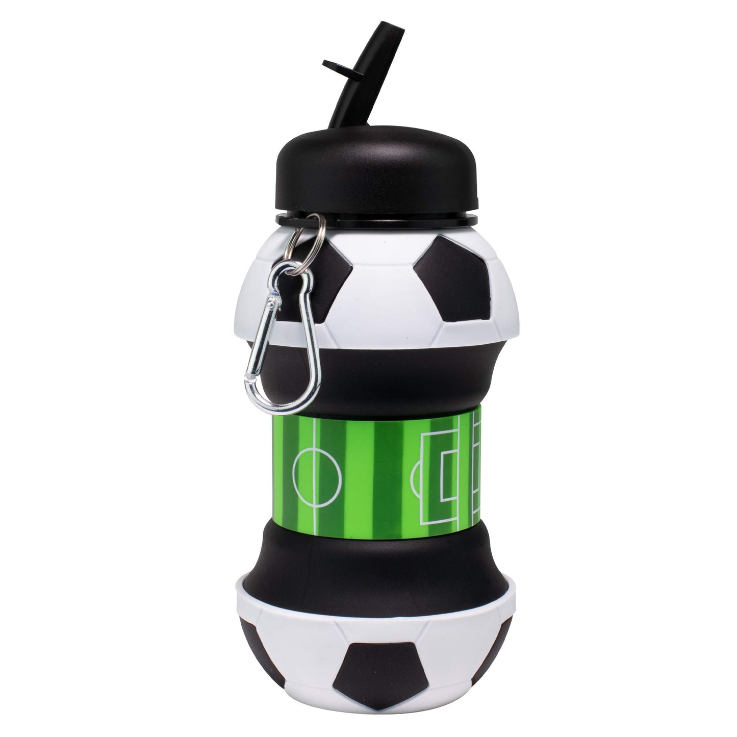 Maccabi Art Clip-On Collapsible BPA-Free Silicone Soccer Ball Water Bottle for Kids, 18 Oz. Size