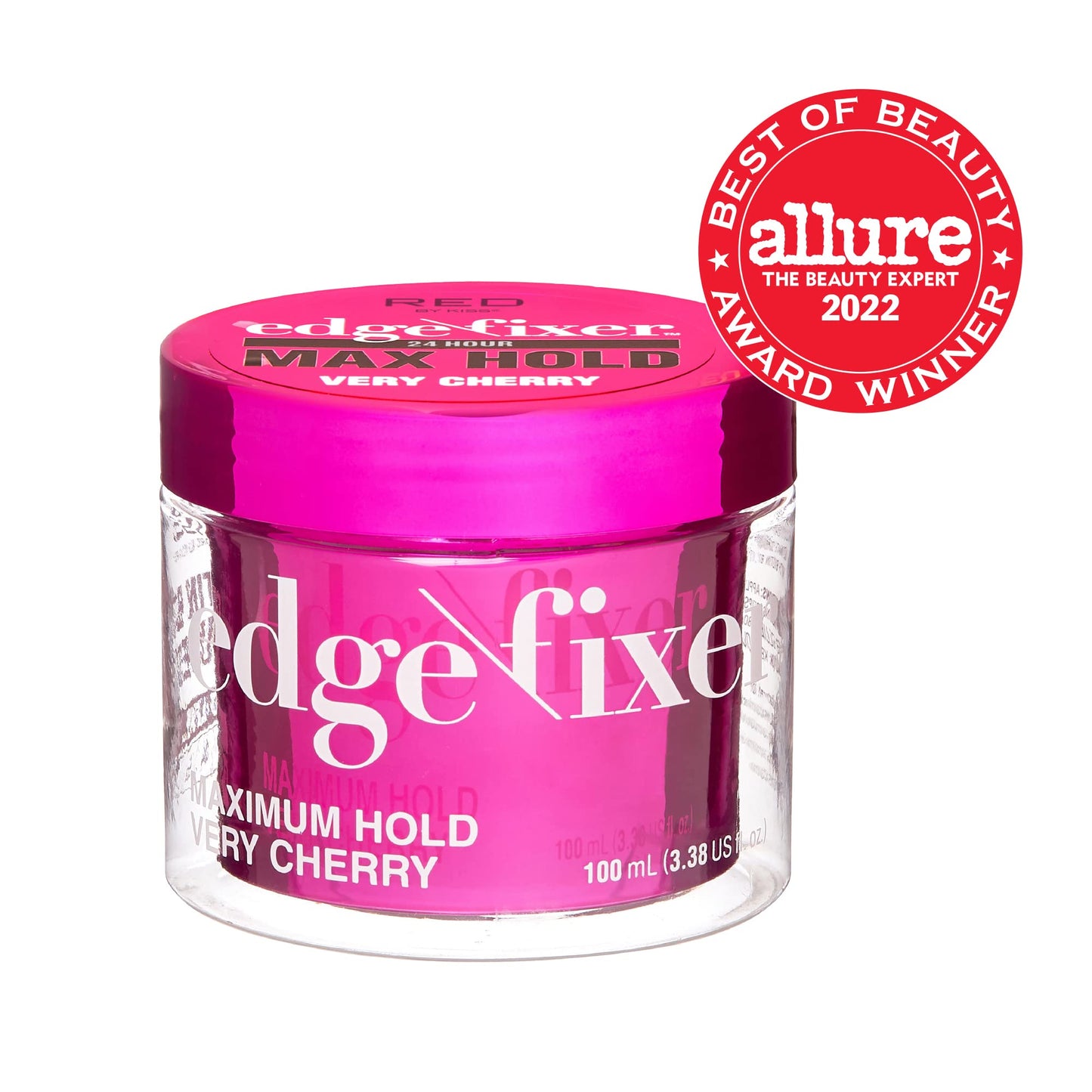 Red by Kiss Edge Fixer Hair Shine Gel, 24 Hour Max Hold, Non-Flaking, Biotin B7 Infused, Natural Styling, Professional Edge Control Wax, Perfect