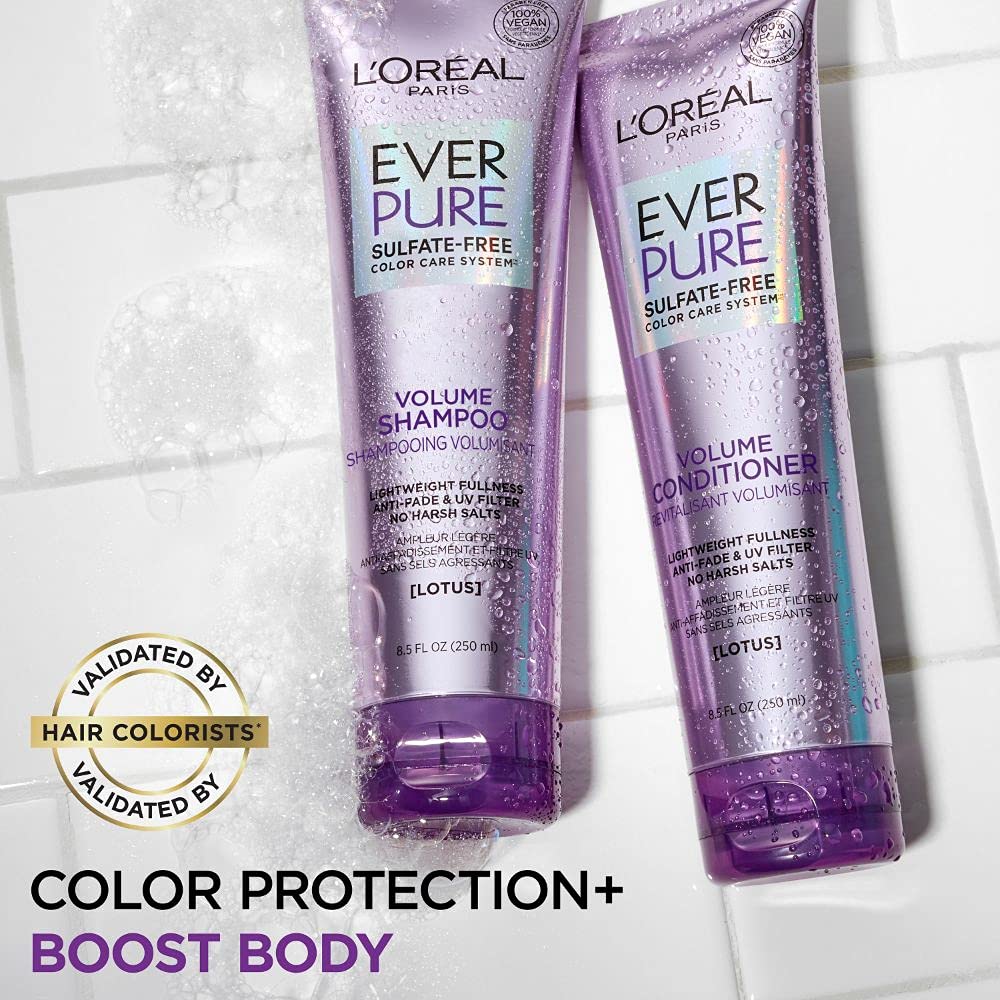 L’Oréal Paris Moisture Sulfate Free Conditioner, Hair Care for Color-Treated Hair with Rosemary Botanicals, EverPure, 8.5 Oz (Packaging May Vary)