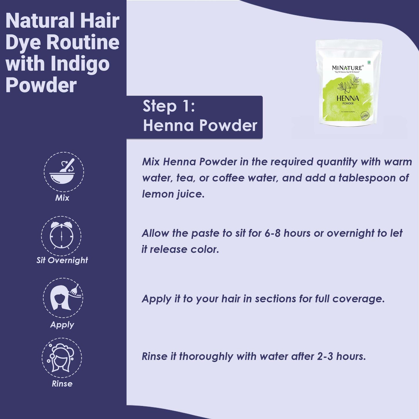 Natural Indigo Powder - 114g (4 oz) -Indigofera Tinctoria, Rajasthani Indigo Powder for hair dye, Natural hair color by mi nature