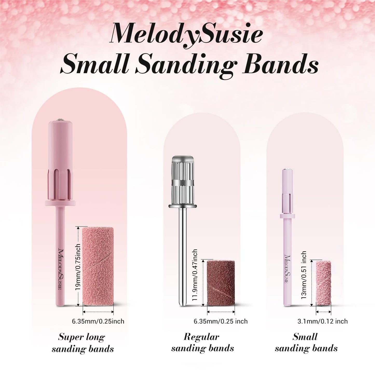 MelodySusie 120 Pcs Nail Drill Bits Small Sanding Bands for 3.1mm Mandrel Bit, 120 Medium Grit Nail File for Acrylic Nails Gel Manicures and Pedicure Beauty and Personal Care MelodySusie
