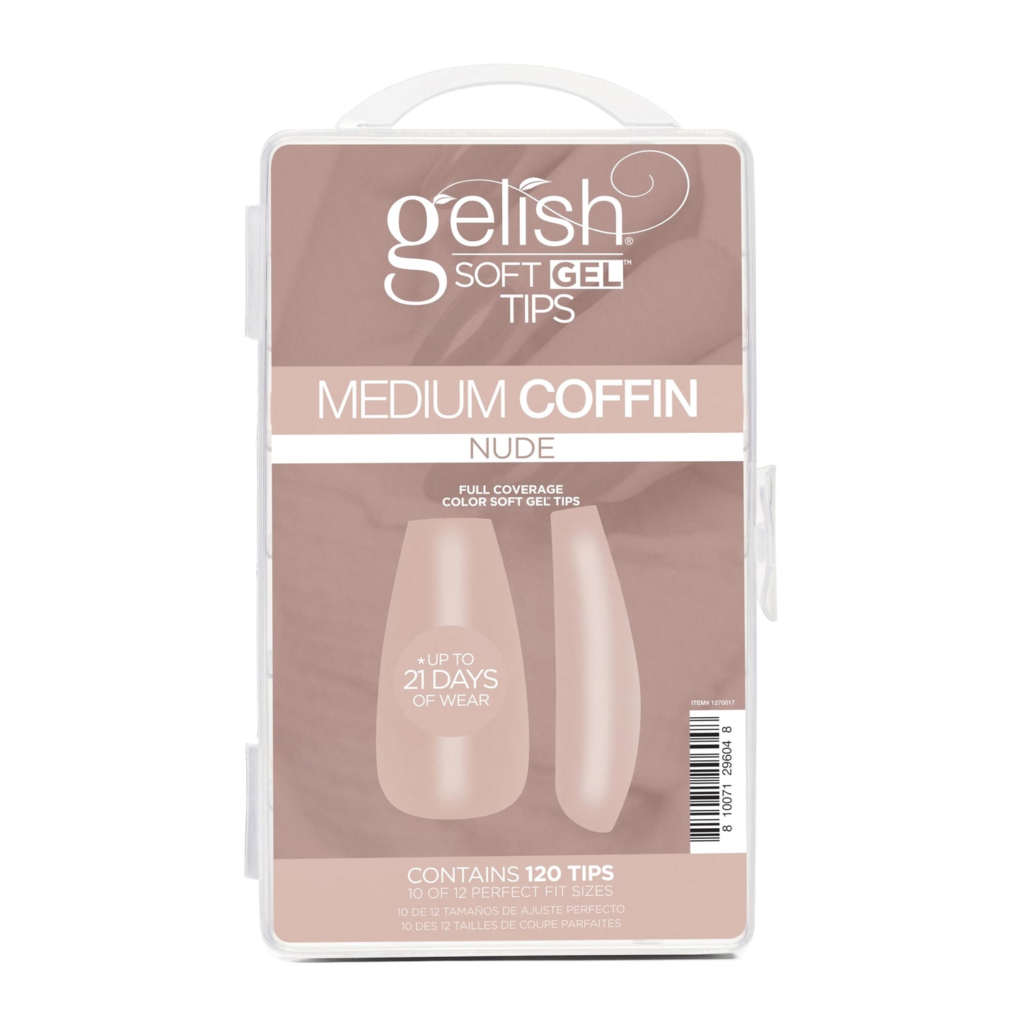 Gelish Nude Soft Gel™ Tips Press on Nails Extension - Nude Medium Coffin, 120 Count Beauty & Personal Care Gelish