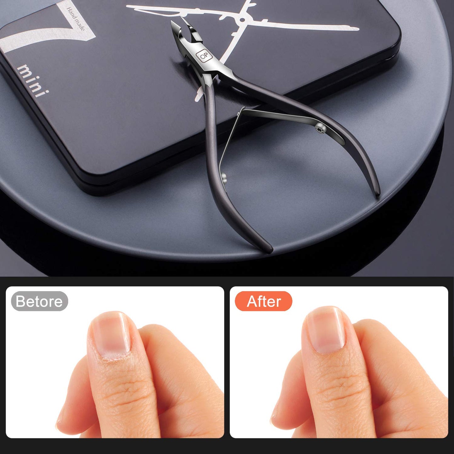 Cuticle Nippers Salon Grade for Manicurist Extremely Sharp Effortless Cuticle Trimmer Precise Clippers Pedicure Manicure Nail Care Tool, opove X7