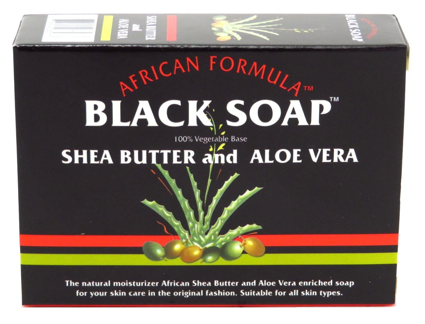 African Formula Black Soap 3.5 Ounce Shea Butter & Aloe Vera (Pack of 2)