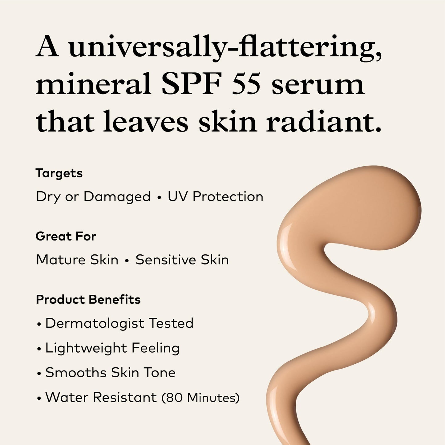 Onekind Solardrops SPF 55 Daily Mineral Sunscreen Serum for Sensitive Skin, Lightweight Wrinkle Defense Non-Comedogenic Zinc Oxide Formula with UVA