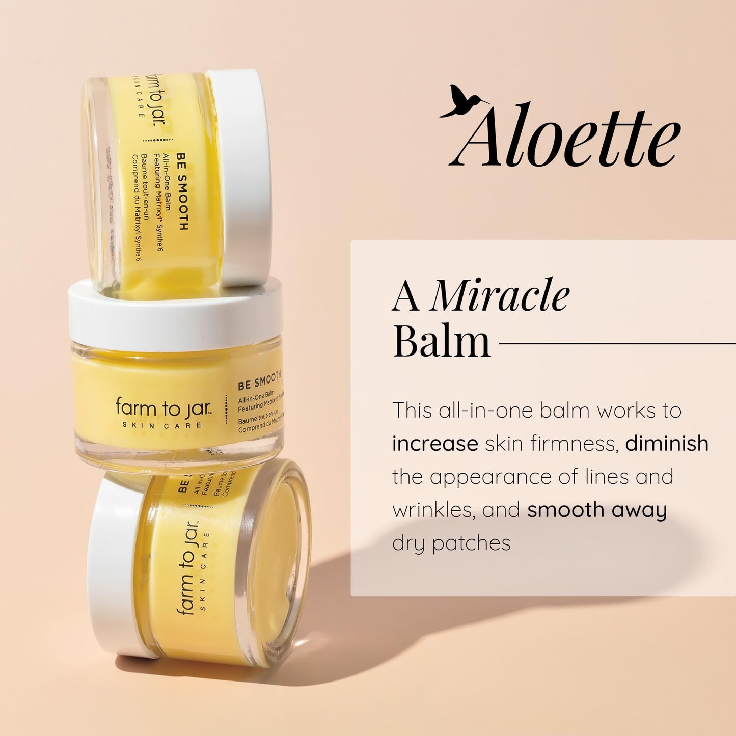 Aloette Be Smooth All-In-One Balm Body Cream for Women & Men - Body Moisturizer for Dry Skin, Fine Lines & Wrinkles - Skin Cream with Essential Oils
