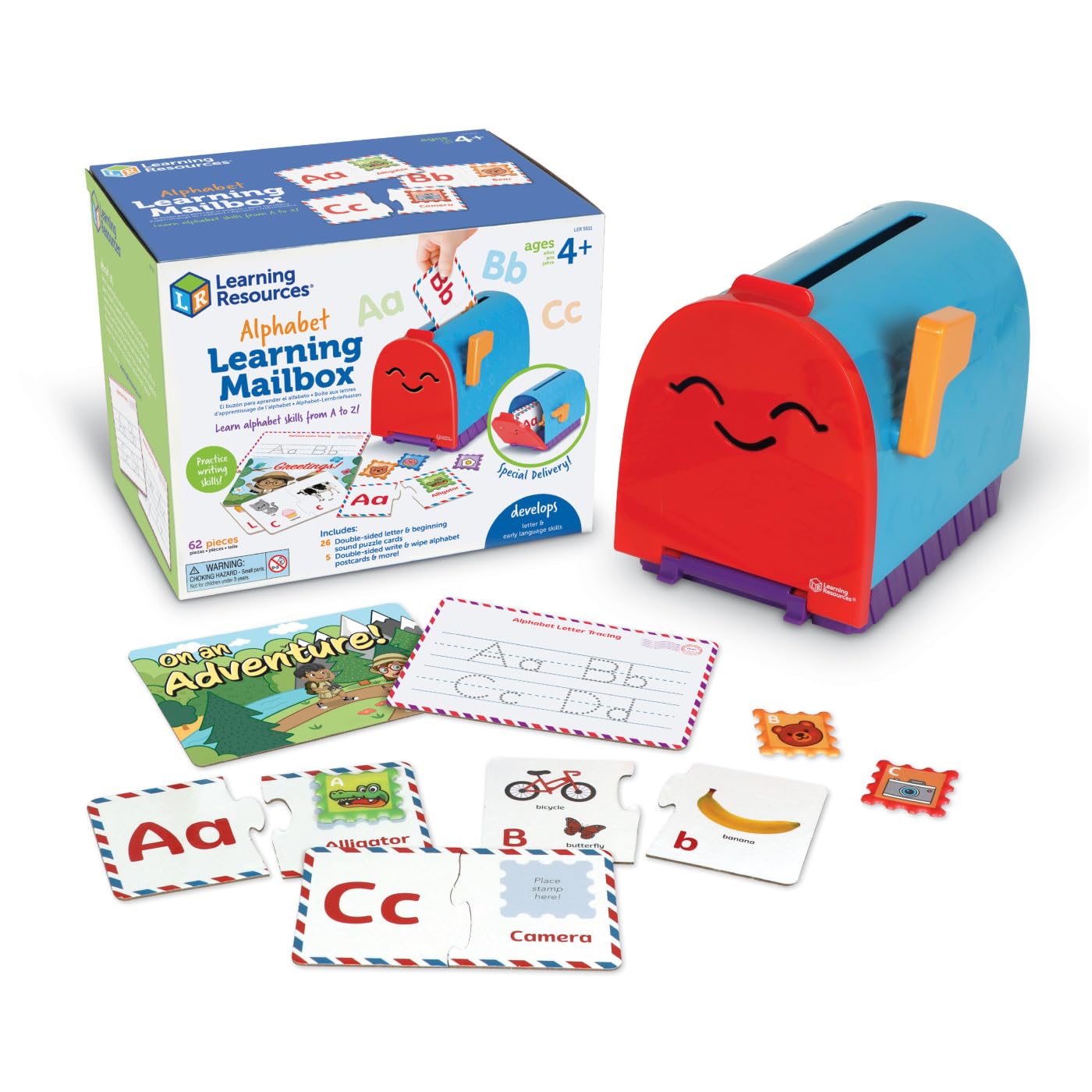 Learning Resources Alphabet Learning Mailbox – Montessori Toddler Toy for ABC Tracing, Writing, Pretend Play & Fine Motor Skills, Preschool Gift