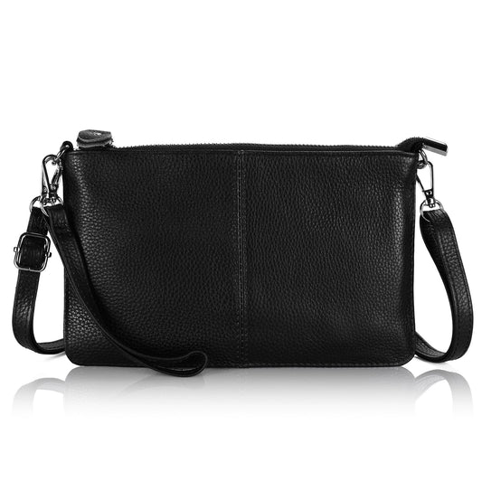 befen Black Women's Genuine Leather Wristlet Clutch Crossbody Phone Bags Wallet Purses and Handbags