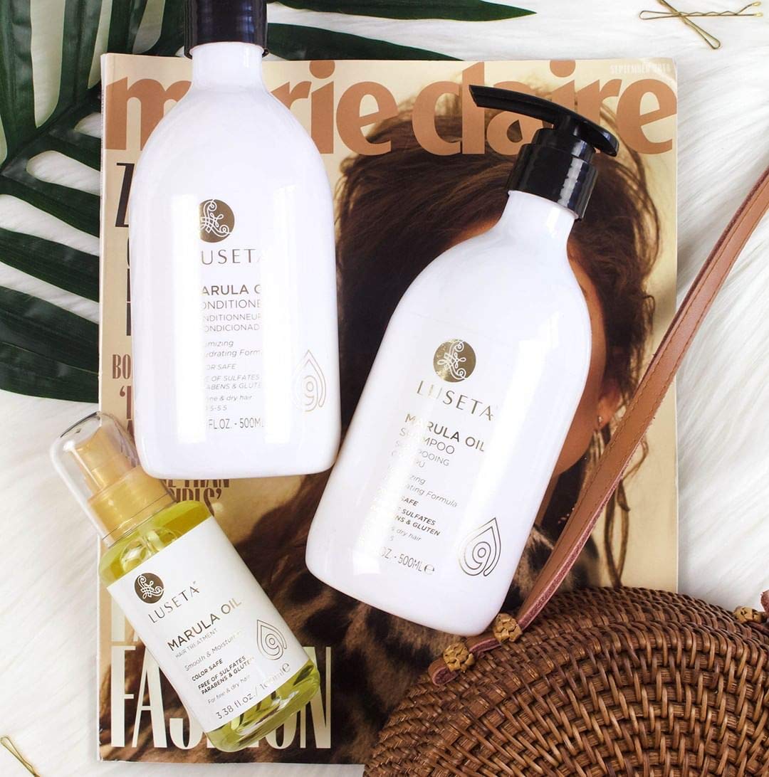 Luseta Marula Oil Shampoo and Conditioner Set for Dry Damaged Hair - Moisturizing Set for Frizz Control, Split End Repair, Smooth Shiny Hair for All