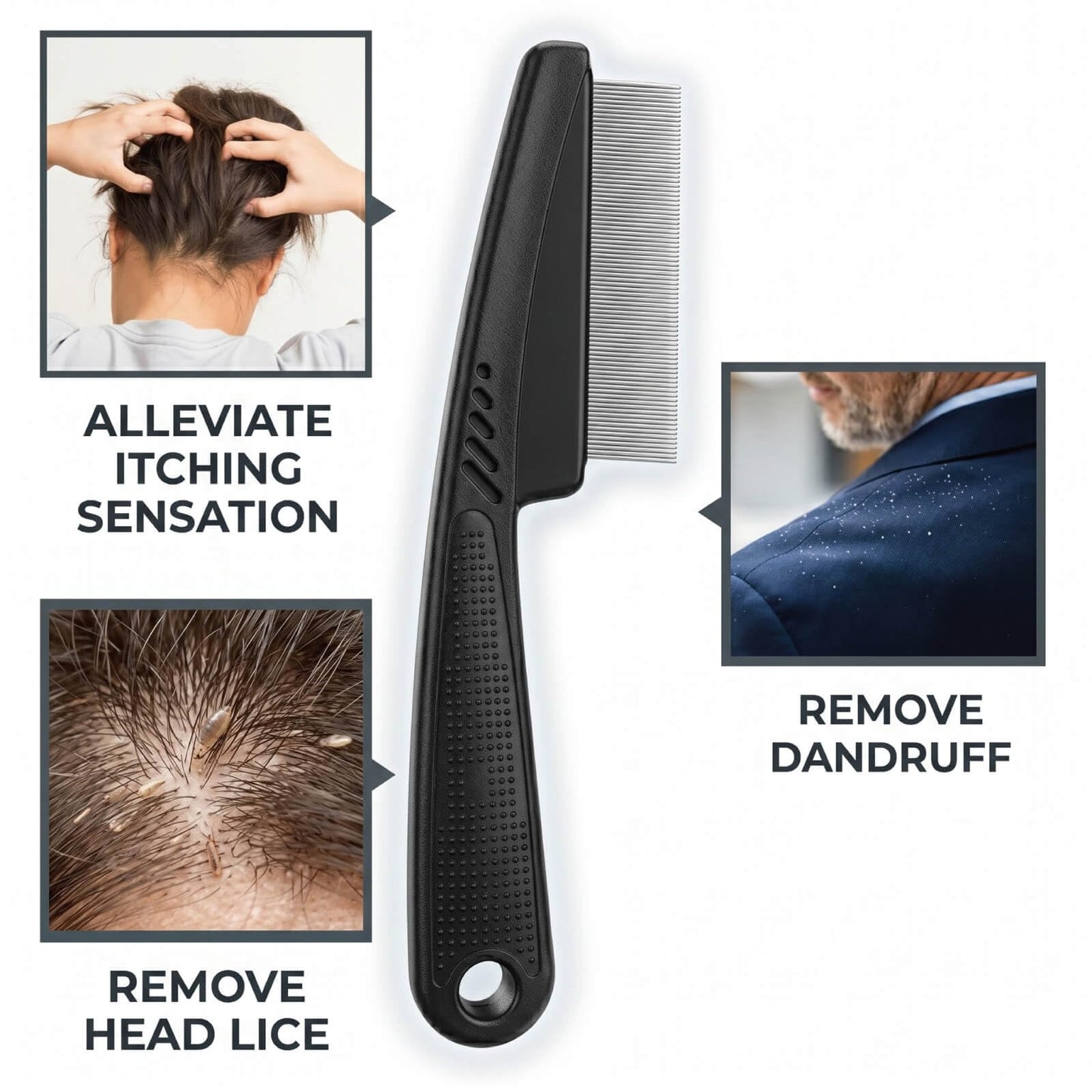 Yumflan 1.0mm Fine Tooth Stainless Steel Dandruff Comb for Adults Kids Beauty and Personal Care yumflan