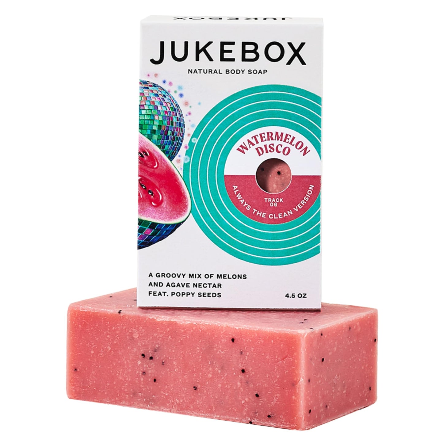 JUKEBOX Soap, Watermelon Disco, Natural Bar Soap for Women, Cold Process, Heavy Scrub, Bath Soap,No Harmful Ingredients, All Skin Types