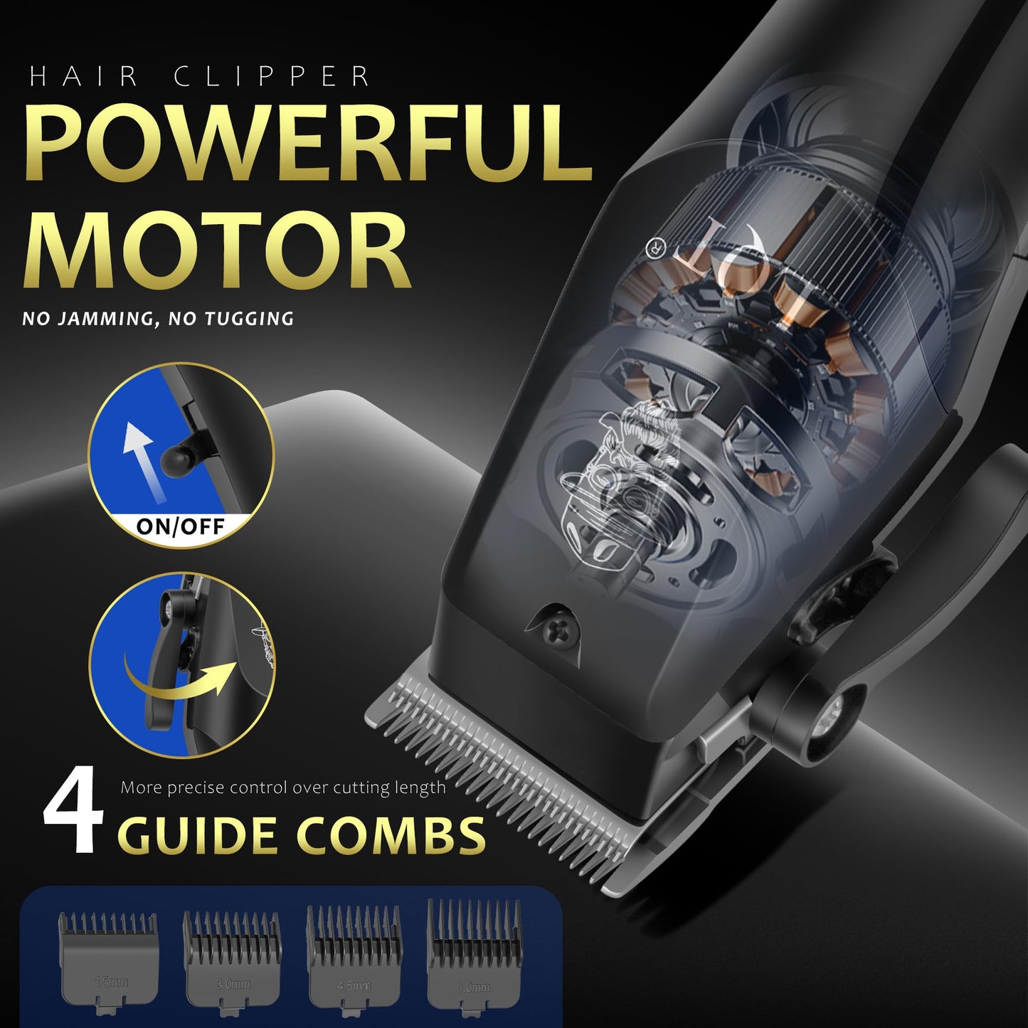Hair Clippers for Men with LED Display, 4-Piece Cordless Grooming Kit with Hair Clipper, Beard Trimmer, Foil Shaver, Nose Trimmer, Complete Beauty and Personal Care LQT