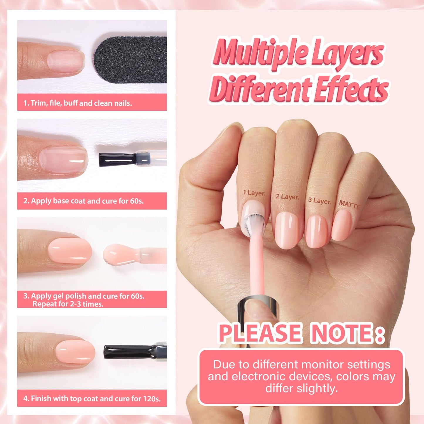 Makartt Jelly Bright Nude Gel Nail Polish: 15ML Hema-Free Neutral Nude Nail Polish Sheer Translucent Effect Soak Off UV LED Nail Art Manicure DIY Home Beauty and Personal Care Makartt