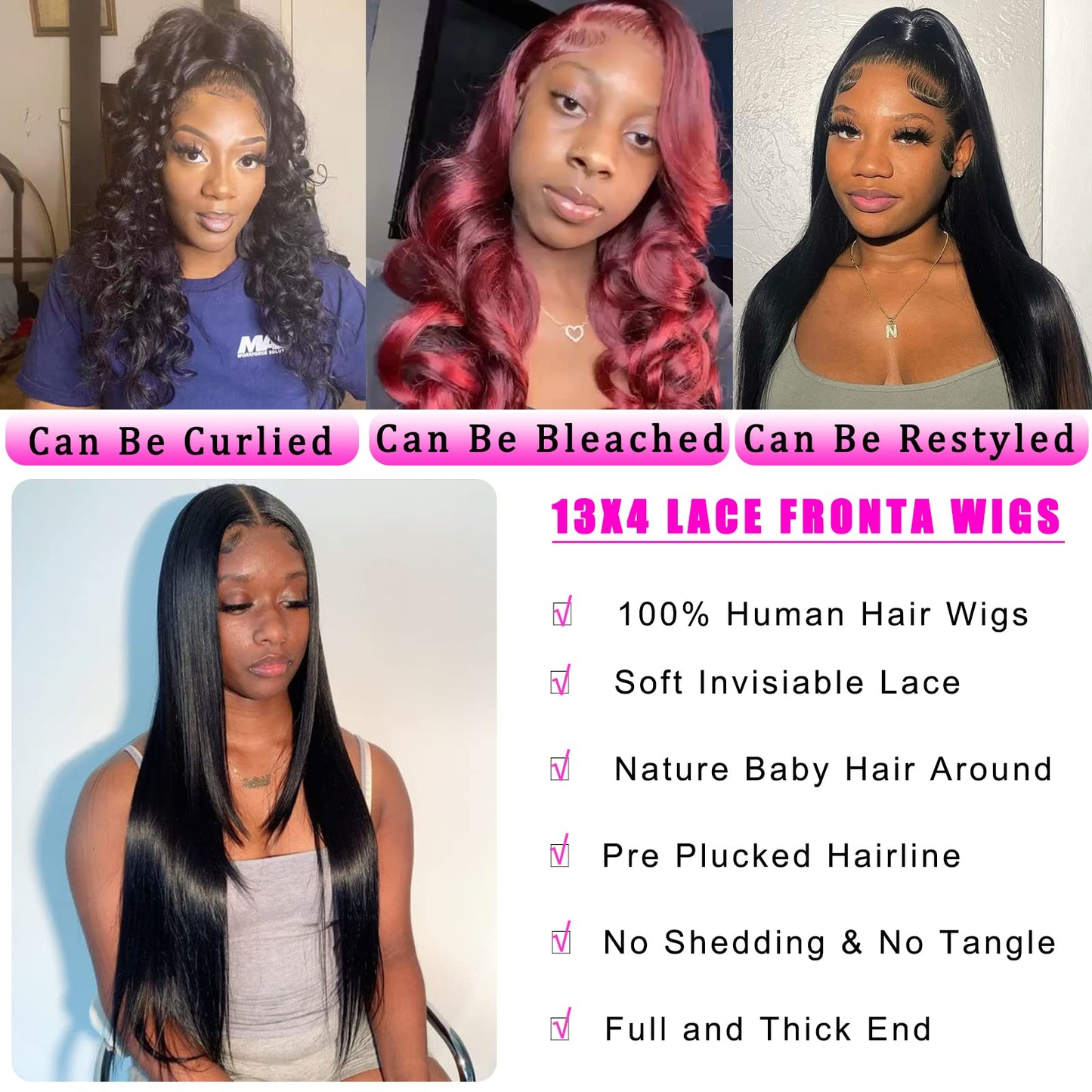 bunGiol 28Inch Lace Front Wigs Human Hair 180% Density 13x4 HD Transparent Straight Lace Front Wigs Human Hair Pre Plucked Brazilian Virgin Hair Lace Beauty and Personal Care bunGiol
