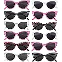 OWL 12 Pack Cat Eye Sunglasses for Women, UV Protected Retro Sunglasses Bulk, Beautiful Mix Patterns Cateye Shades for Women