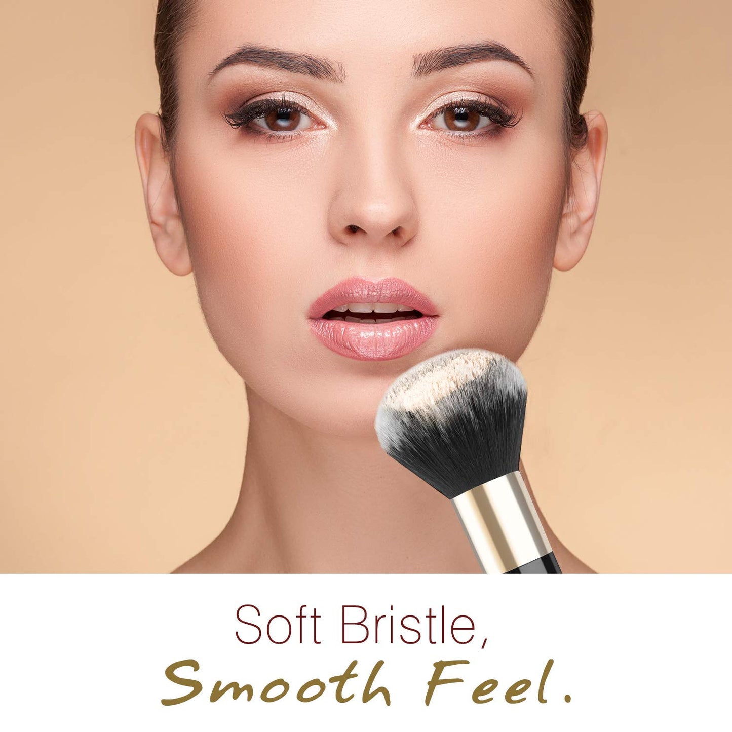 Luxspire Powder Makeup Brush, Flat Kabuki Brush, Single Large Makeup Brush Soft Face Mineral Powder Foundation Brush Blush Brush for Blending Makeup