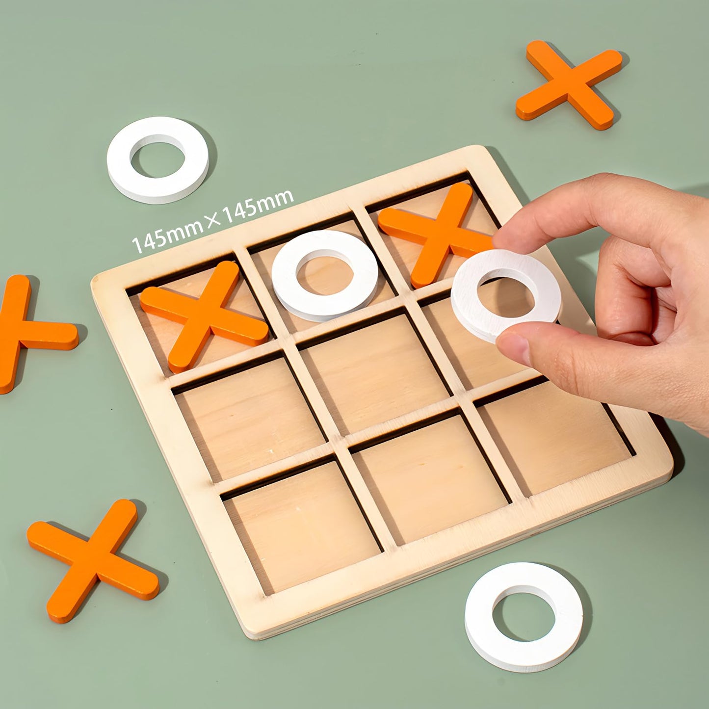 4-Pack Wooden Puzzle Set – Russian Blocks, Hexagon & Tangram Puzzles, Tic Tac Toe & Brain Teasers, Montessori STEM Educational Toy for Kids & Adults