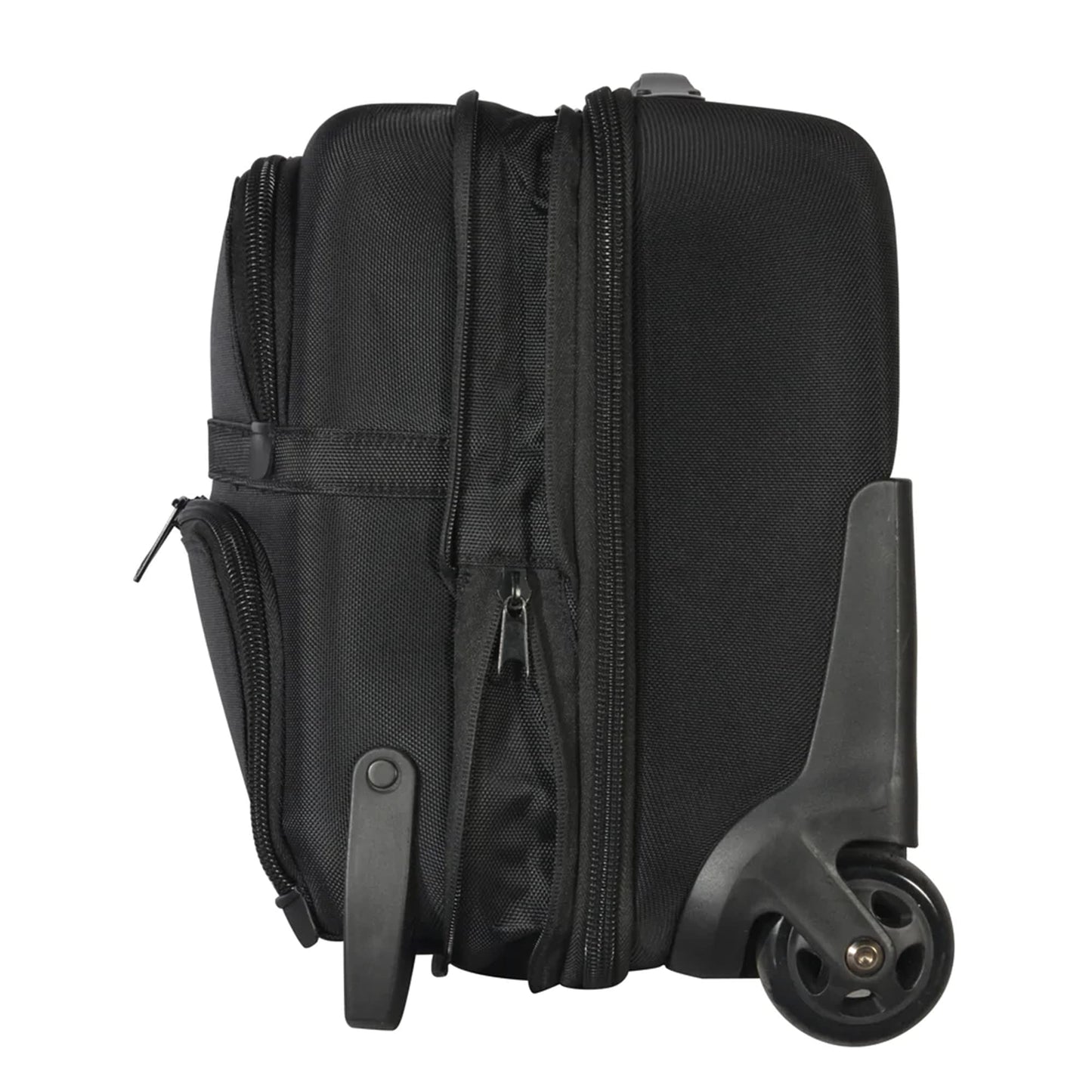 Olympia USA Elite 17 Inch Deluxe Rolling Overnighter Business Travel Case Carry On with Detachable Laptop Compartment, Black
