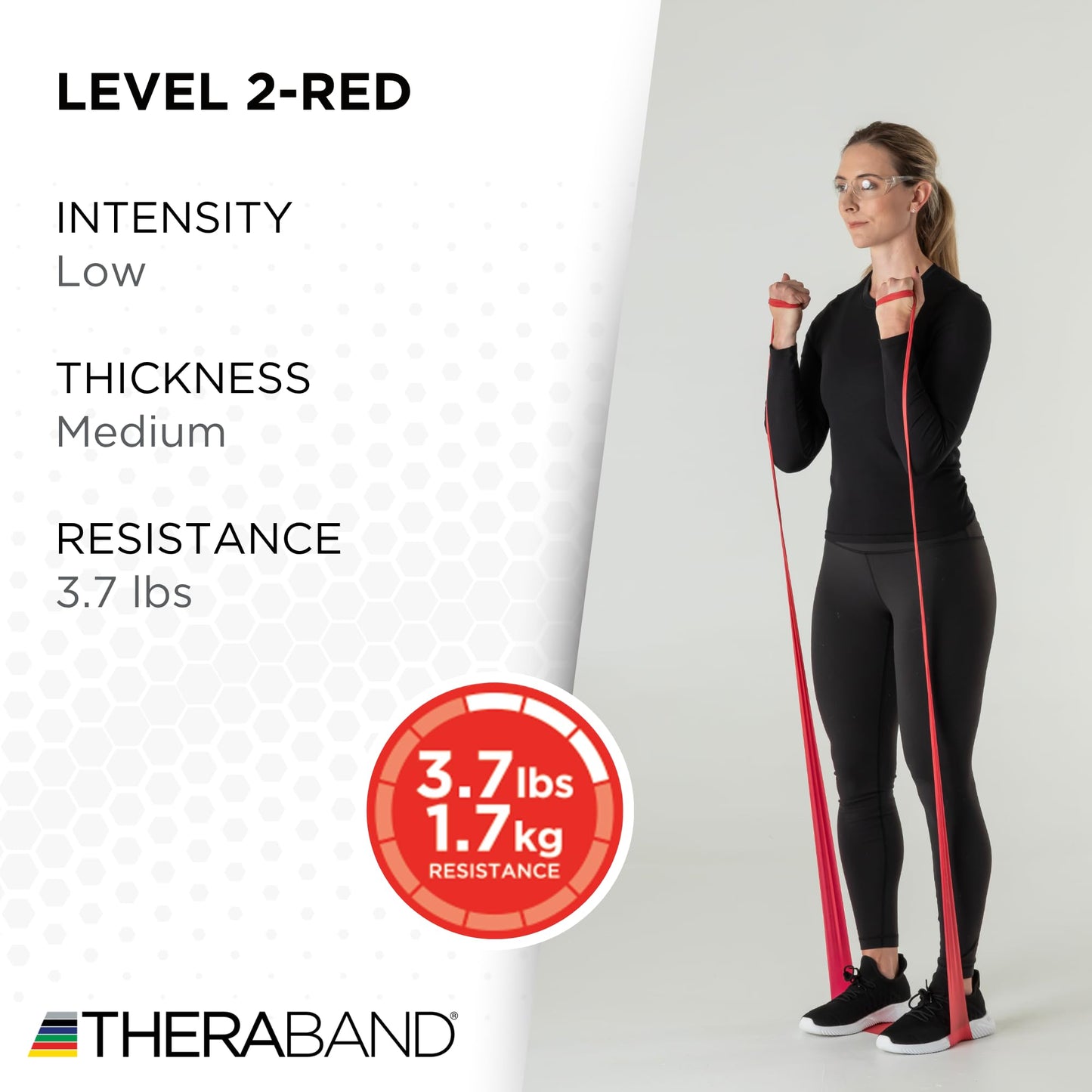 THERABAND Resistance Band, Red, Medium, 25-Yard Roll, Latex-Free, Elastic Band for Exercise, Physical Therapy, Yoga, Pilates, Stretching, Home…