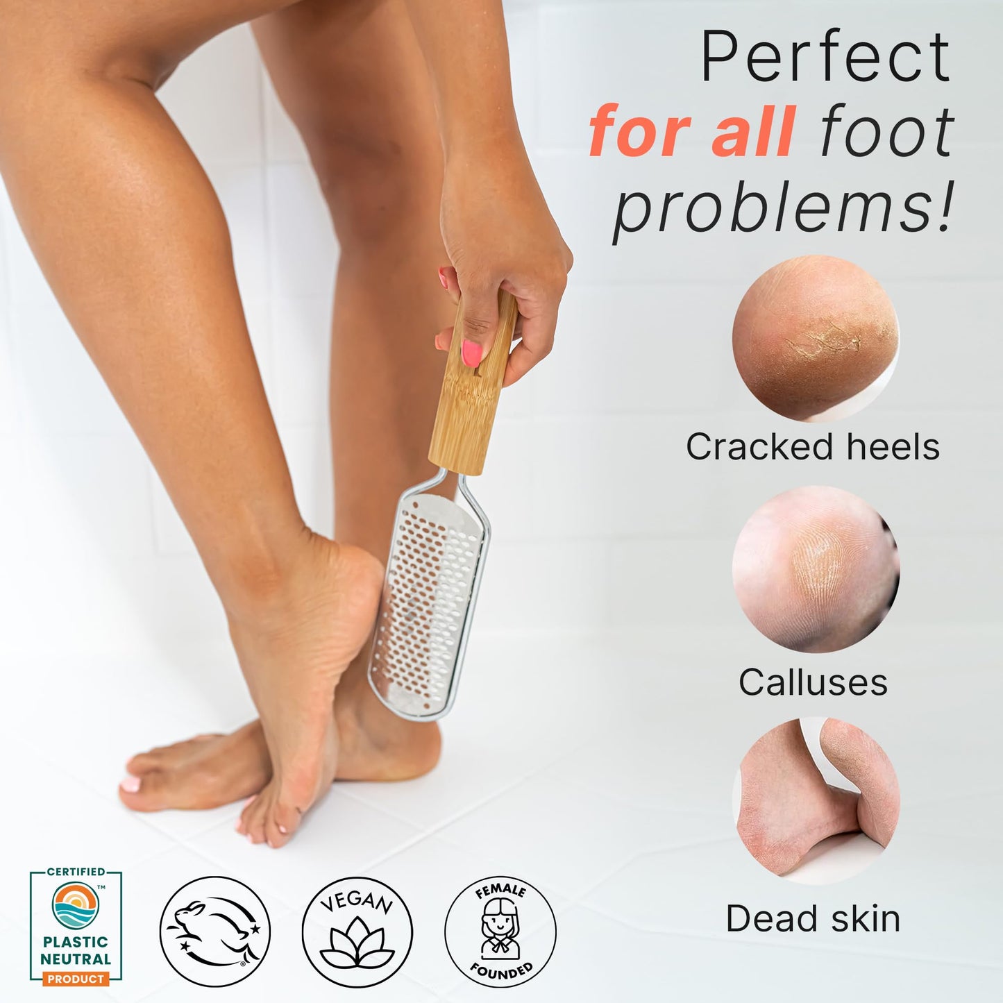 Foot File - Callus Remover Tool for Dead Skin Removal, at Home Pedicure Tools, Foot Rasp Callus Remover Feet and Heels, Smooth Soft Feet Using a