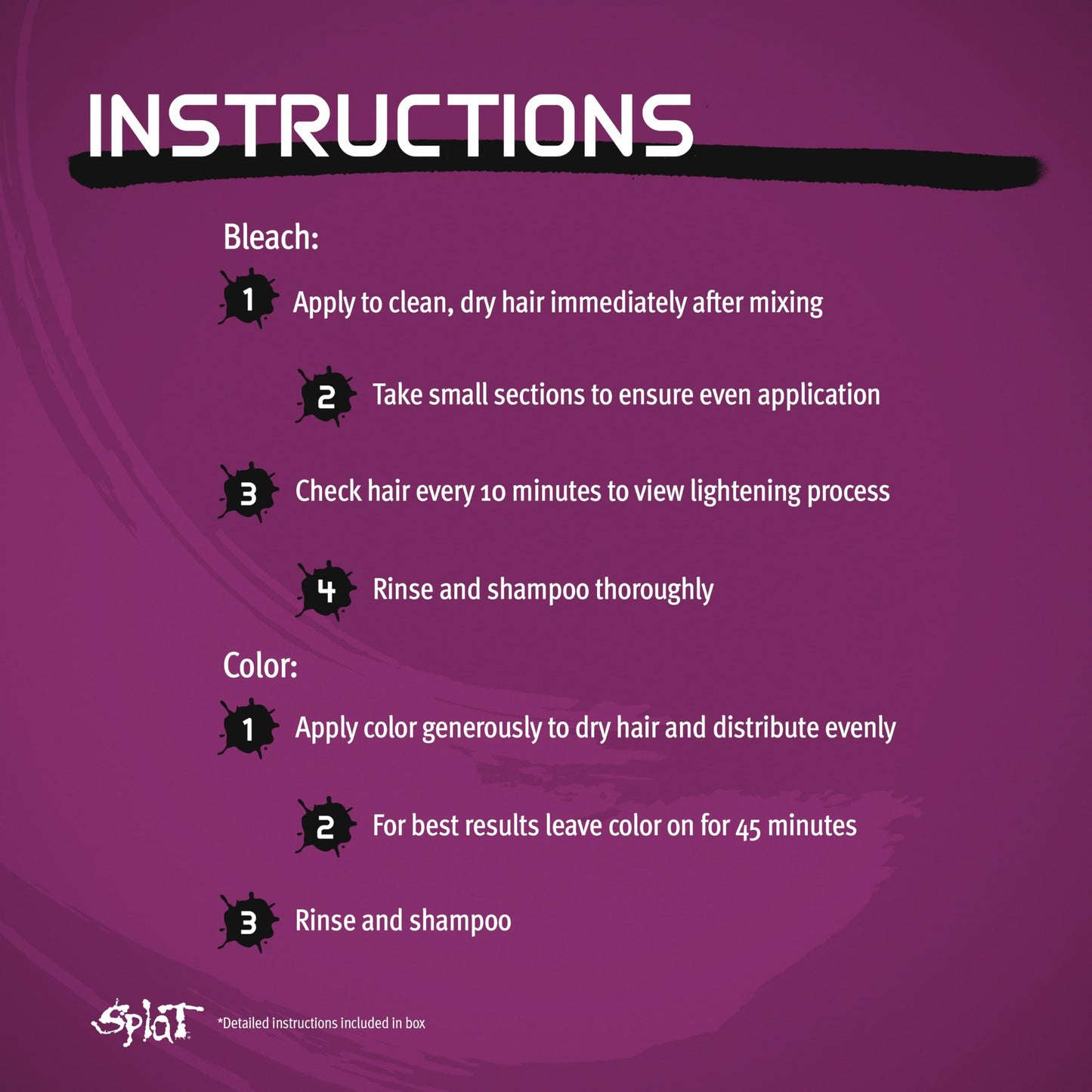 Splat Berry Blast Semi Permanent Hair Dye Kit with Bleach, 1 Application, Includes Purple Pink Hair Dye, Oxide & Bleach Powder, Vegan & Cruelty Free