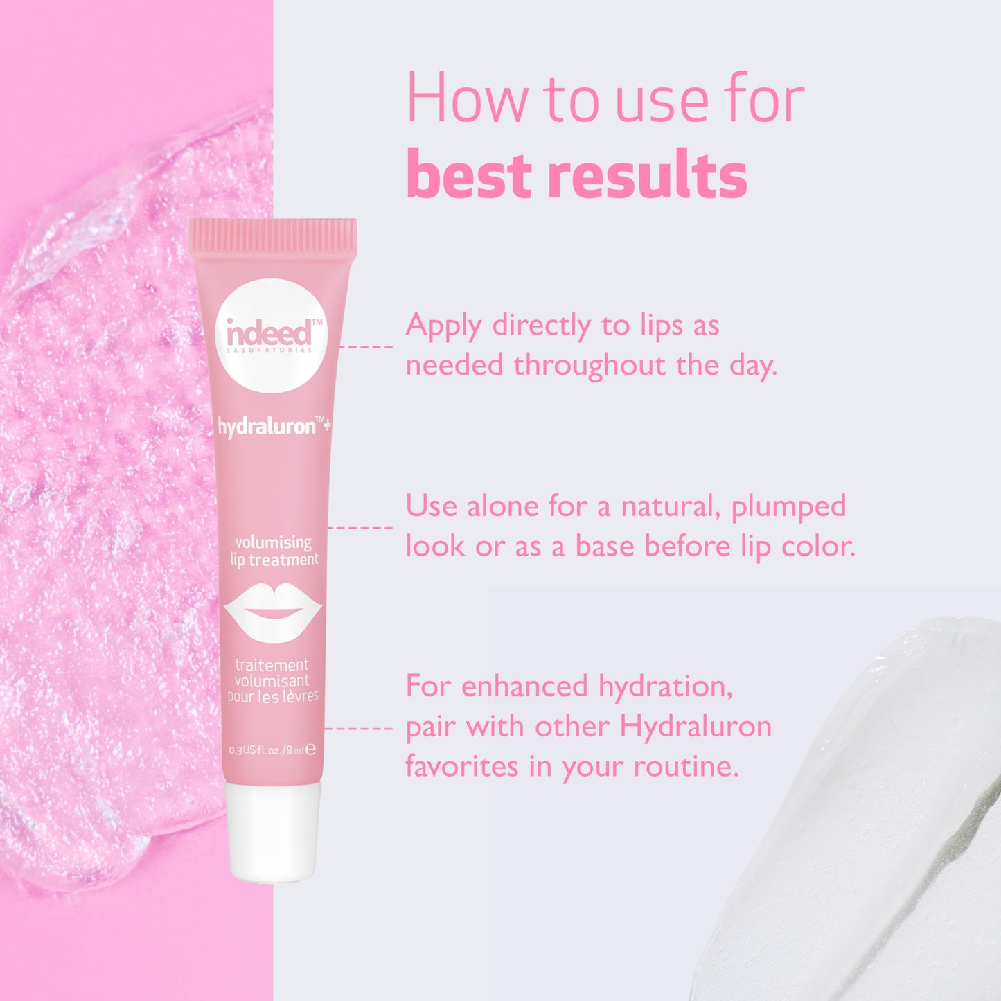 Indeed Laboratories Hydraluron Volumising Lip treatment: Treat, Soothe, Hydrate & Plump Size: 0.31 fl oz/9.3 ml