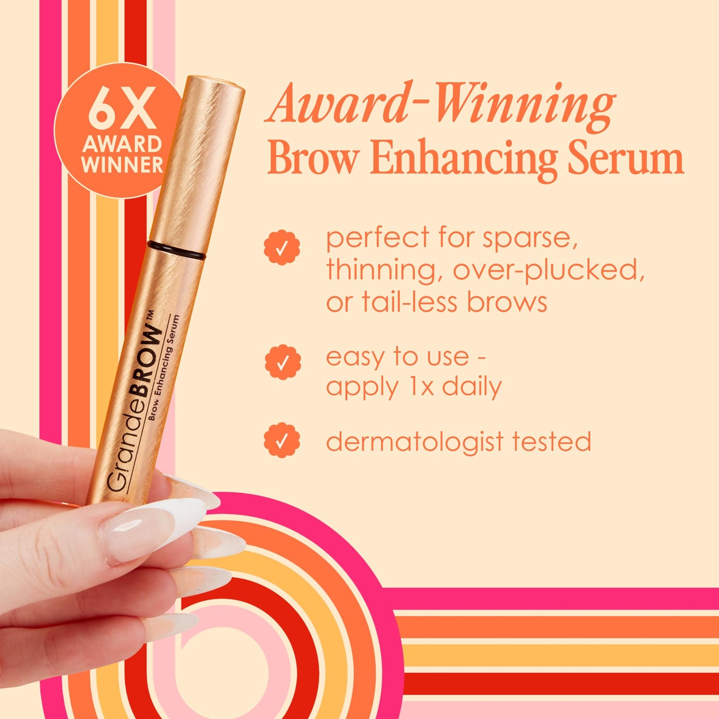 Grande Cosmetics GrandeBROW Brow Enhancing Serum for Fuller, Bolder, Looking Eyebrows - Brow Serum With Vitamins, Peptides, Antioxidants, Amino Acids Beauty and Personal Care Grande Cosmetics