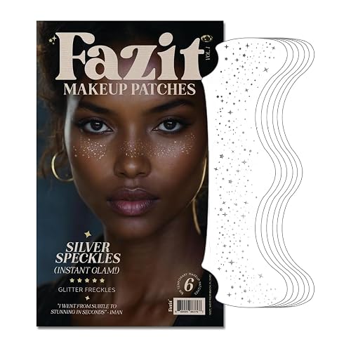 Fazit Silver Speckles - Glitter Freckle Makeup Patches - Shimmering Faux Freckles & Body Glitter - Waterproof, Long-Lasting Instant Glamour