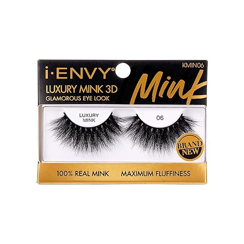 i-ENVY Luxury Mink collection 100% Real Mink (1 PACK, 6i-ENVY False Lashes Luxury Mink Collection Eyelashes 100% Real Mink Glamorous Eye Look Lashes