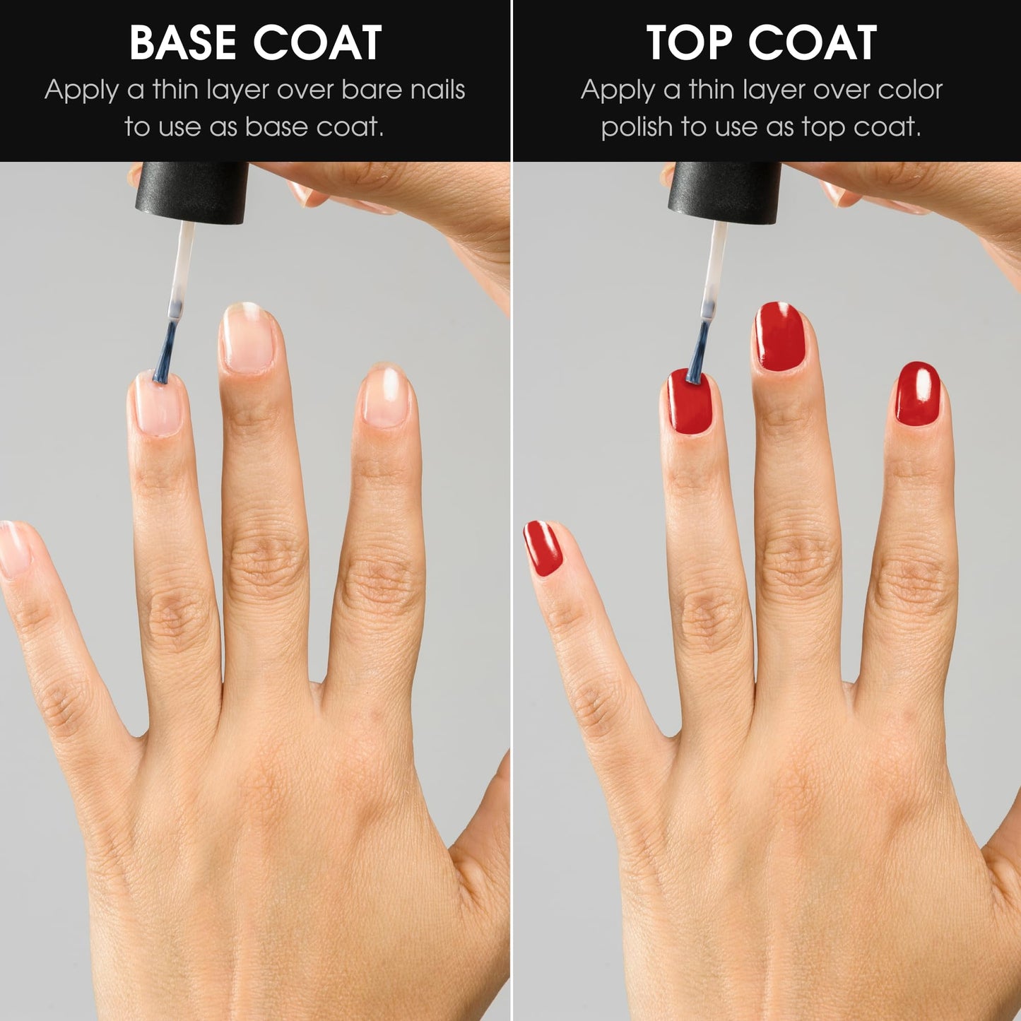 Deborah Lippmann Hard Rock Base and Top Coat | Promotes Healthy Growth for Soft Nails | Diamond Powder Strengthens and Protects Nail Polish | Clear