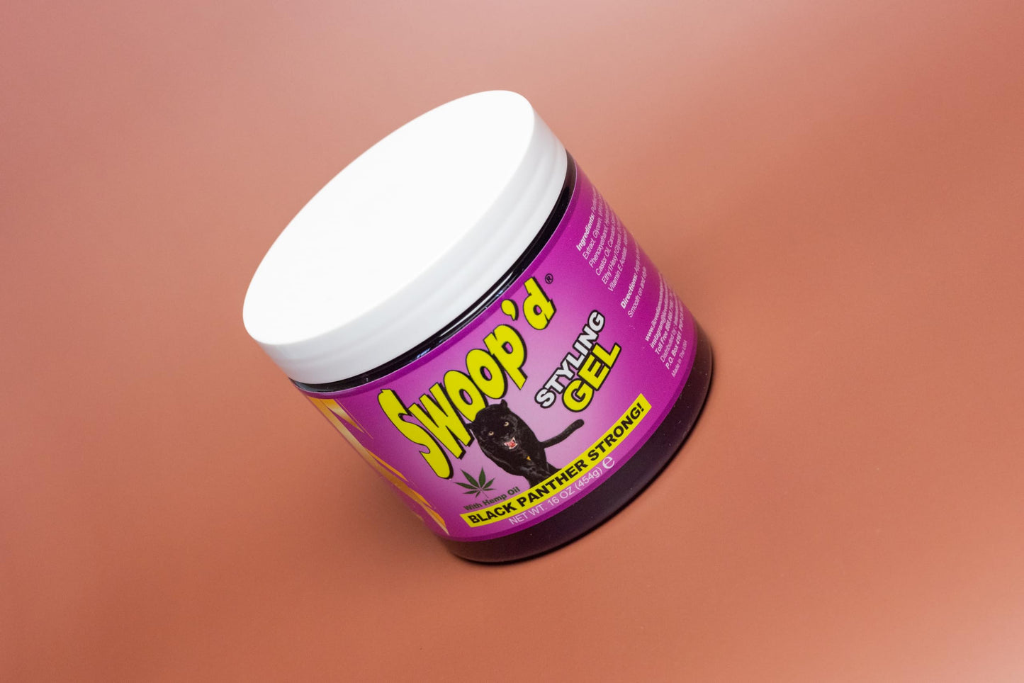 Black Panther Strong Swoop'd Styling Gel 16 Oz. with Hemp Oil For ALL HAIR TYPE