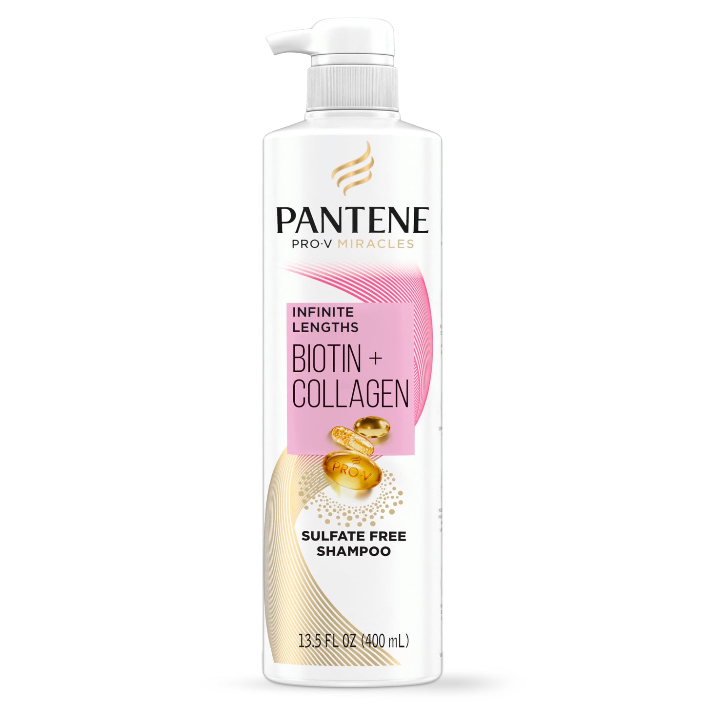 Pantene Pro-V Miracles Infinite Lengths Biotin + Collagen Sulfate-Free Shampoo 13.5 FL OZ Beauty and Personal Care Pantene Default Title