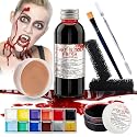 Professional Halloween SFX Special Effects Makeup Kits, Fake Blood, Scab Coagulated Blood Gel, 12 Colors Face Body Paint, Wound Modeling Scar Wax