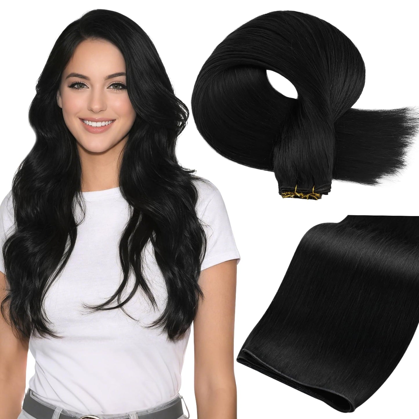 Full Shine Sew in Hair Extensions Real Human Hair 22 Inch Piano Color Golden Blonde With Light Blonde Highlight Invisible Hair Extensions Silky Real Beauty and Personal Care Full Shine Default Title