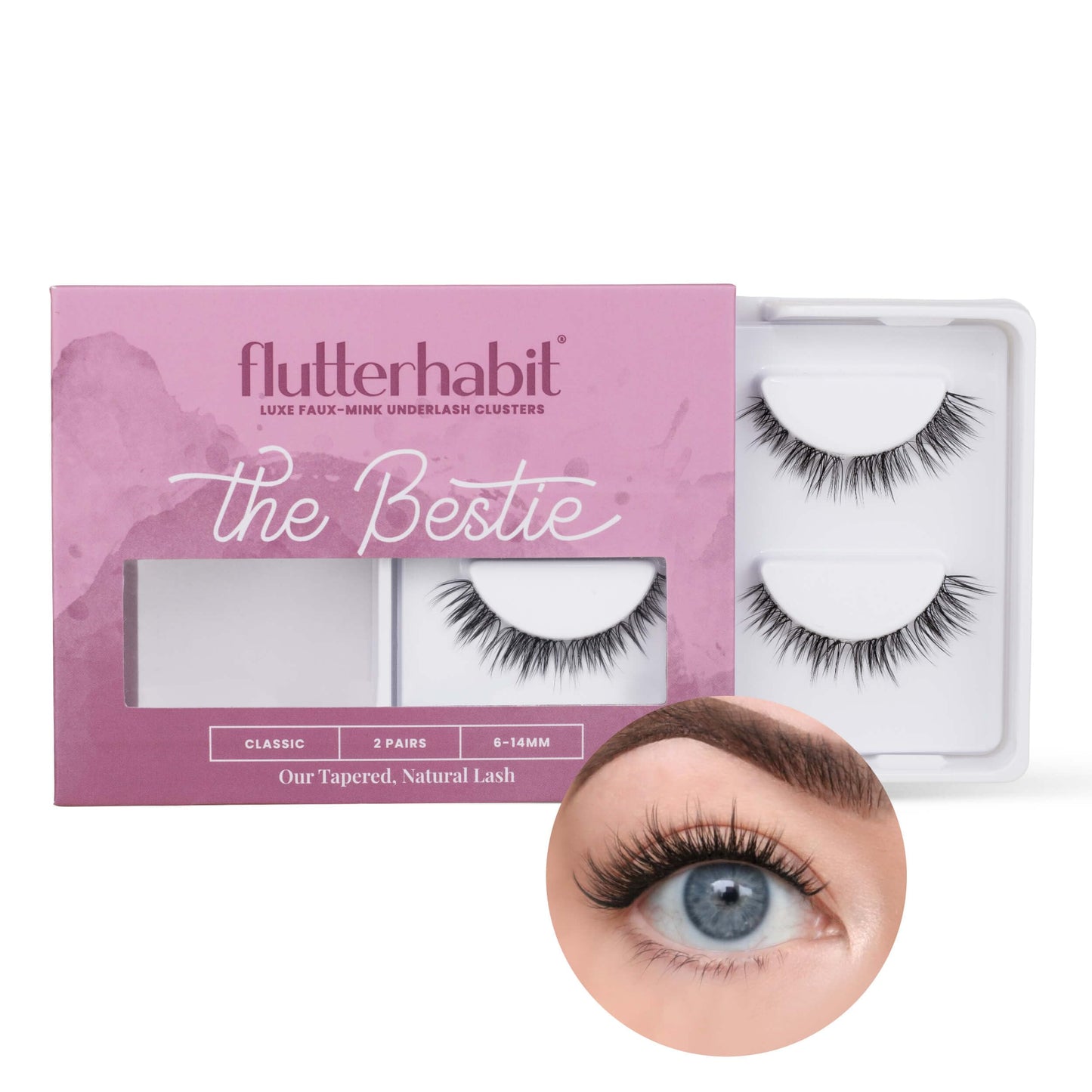 FlutterHabit The Bestie Lashes, 2 Sets of Eyelashes, DIY Lash Extensions, Up to 10 Day Lash Wear, Salon Quality Cluster Eyelashes for a Natural Look…