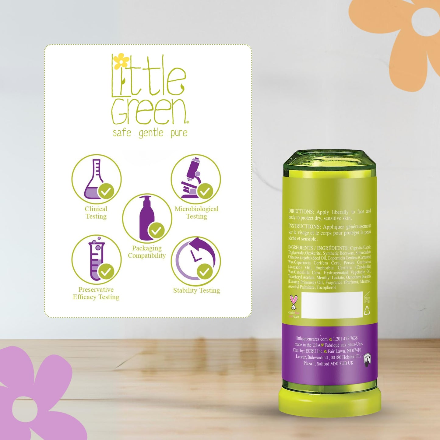 Little Green Kids Soothing Balm, Kids Skincare, Moisturizing Baby Lip Balm for Chapped Lips, Cheeks & Dry Skin, 0.45oz