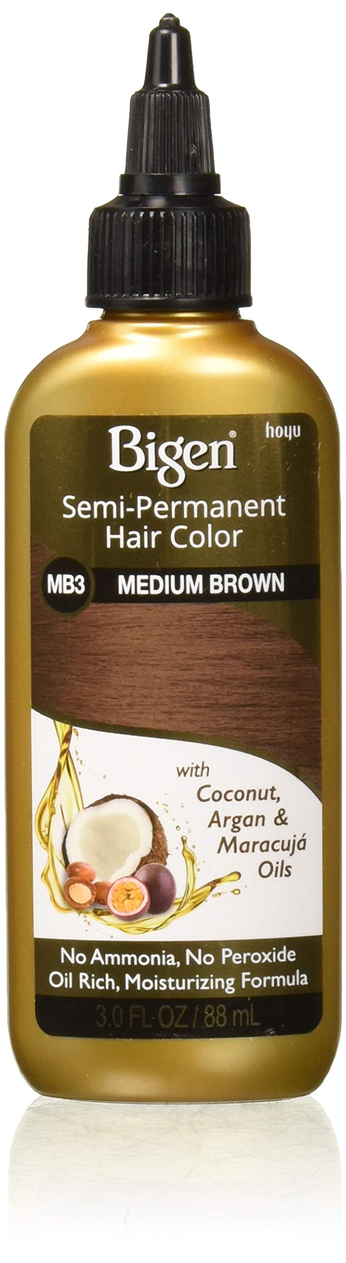 Bigen Semi Permanent Hair Color, #MB3 Medium Brown, 3 oz (Pack of 2)