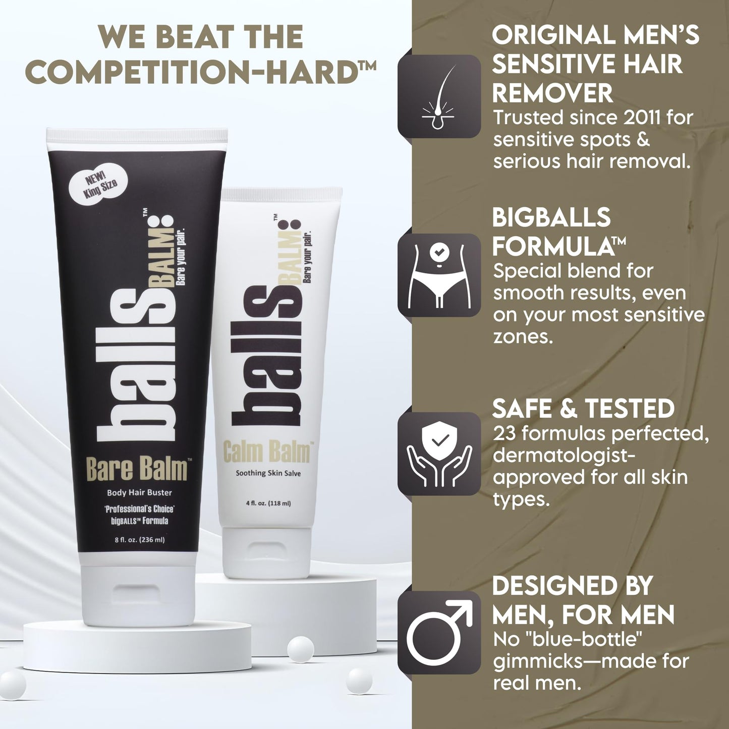 The Bare Pair Double Pro Pac King Kombo - Body Hair Management System (w/Exfoliating Glove)
