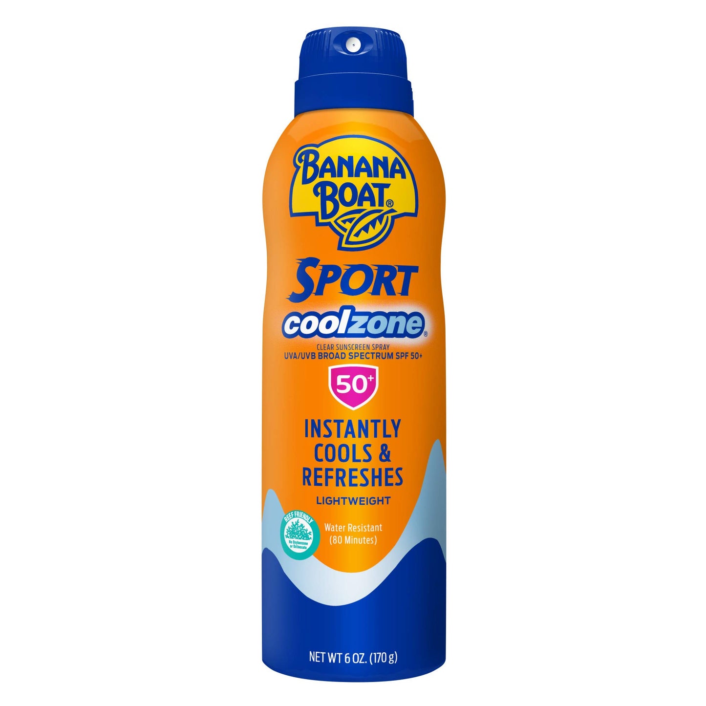 Banana Boat Sport Cool Zone SPF 50 Sunscreen Spray, 6oz, Sport Sunscreen Spray SPF 50, Clear Sunscreen Spray, Banana Boat Sunscreen Spray SPF 50