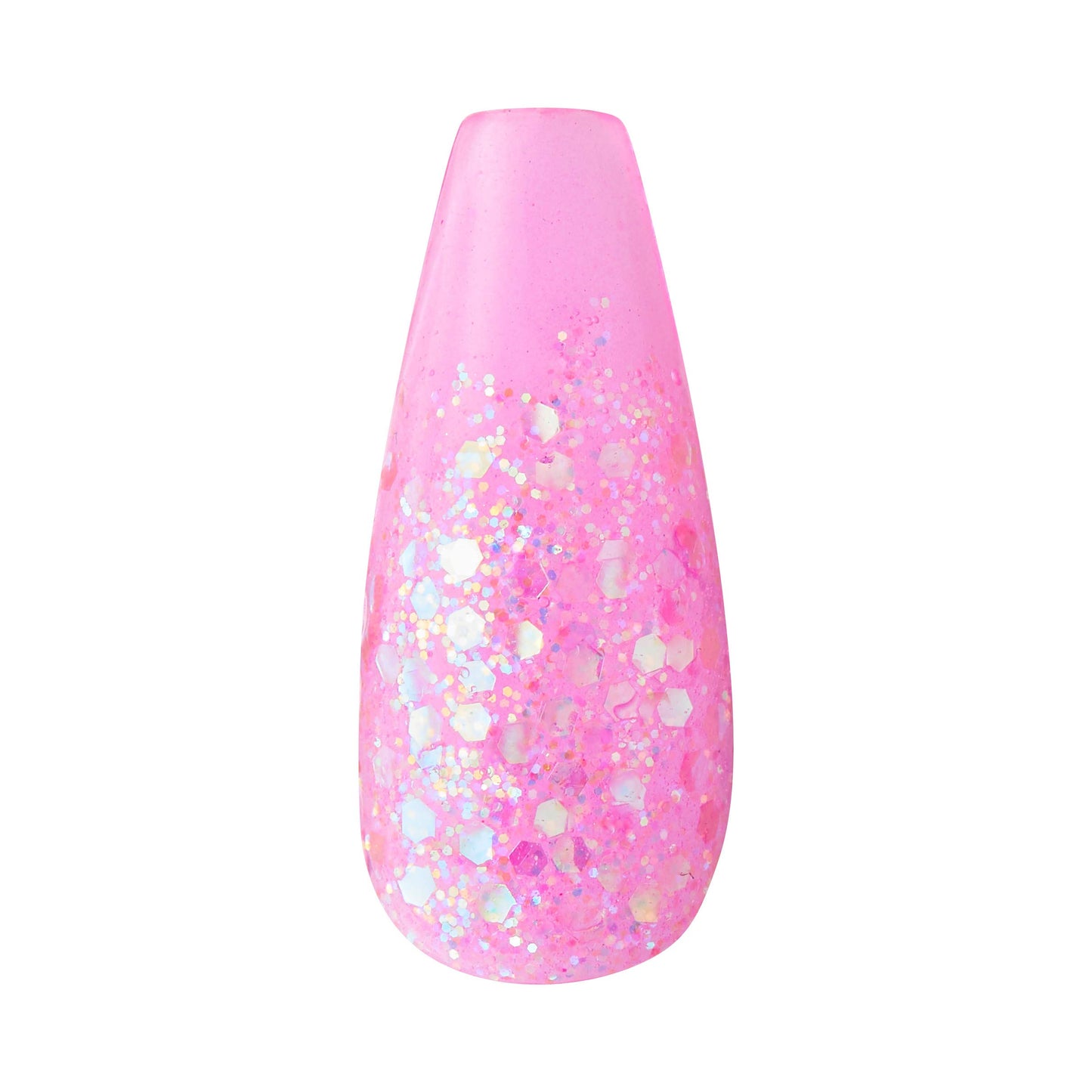 KISS Jelly Fantasy On-Trend Translucent Sculpted Nails, Long, Coffin, “Jelly Baby”, Durable, Easy To Apply, Includes Pink Gel Nail Glue, Mini Nail