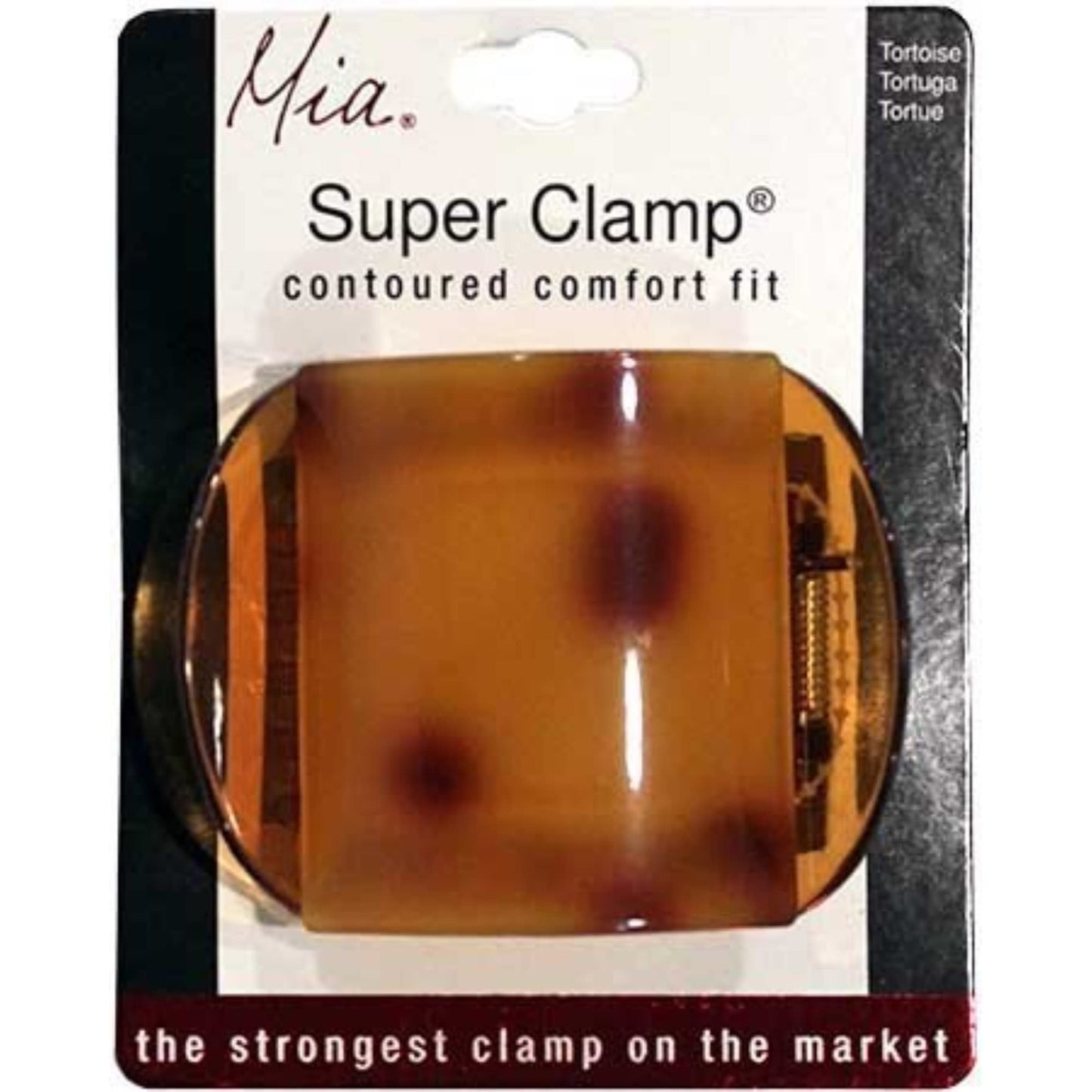 Mia Super Clamp Strong Jaw Clamp French Twist Hair Clip Barrette for Women, Teens, Girls, Comfortable Decorative Back and Hidden Spring, Medium Size