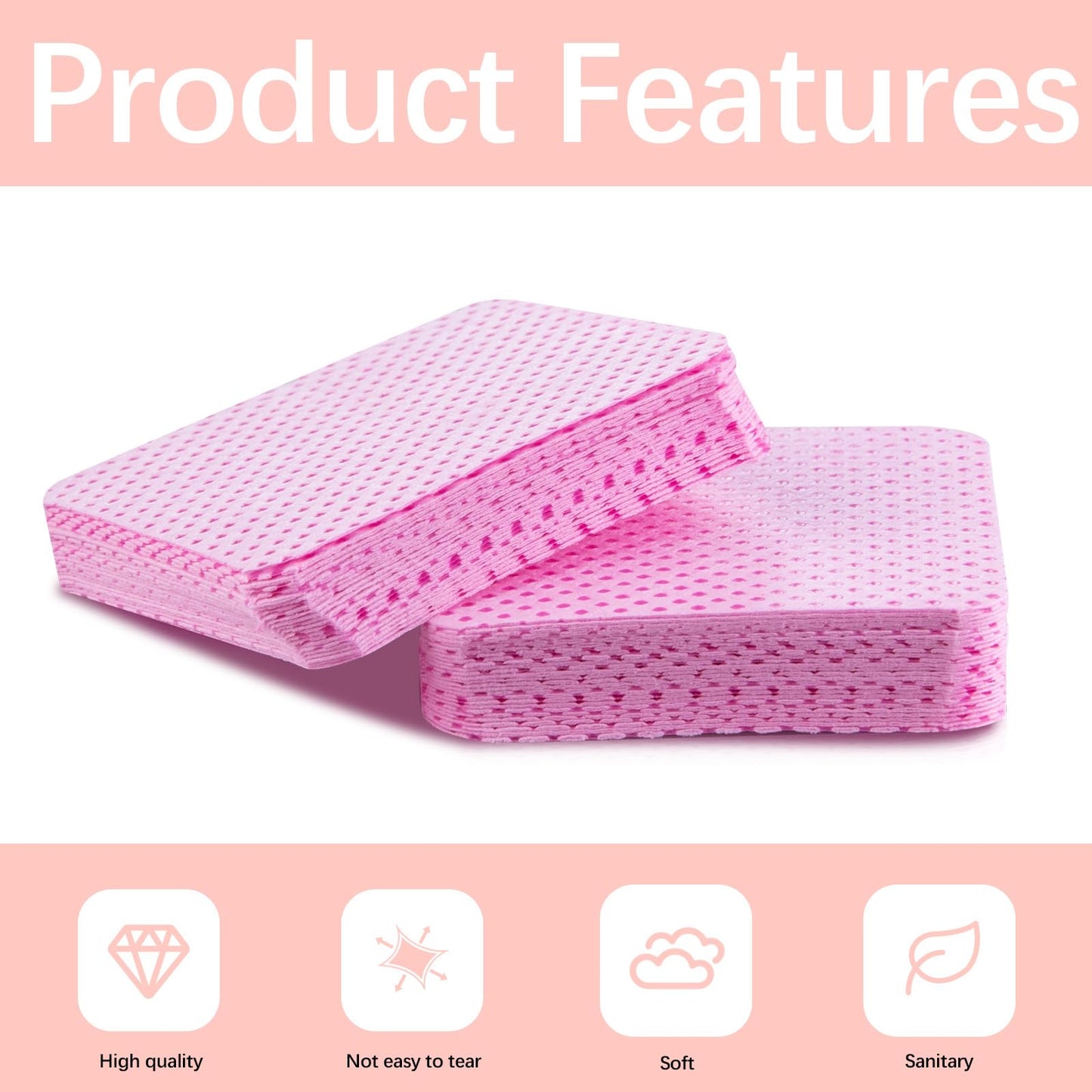 1500Pcs Lint Free Nail Wipes, Pink No Lint Nail Wipes for Gel Nails Lint Free Polish Remover Wipe Eyelash Extensions Glue Nails Cleaning Pads Supplies Beauty and Personal Care lipetol