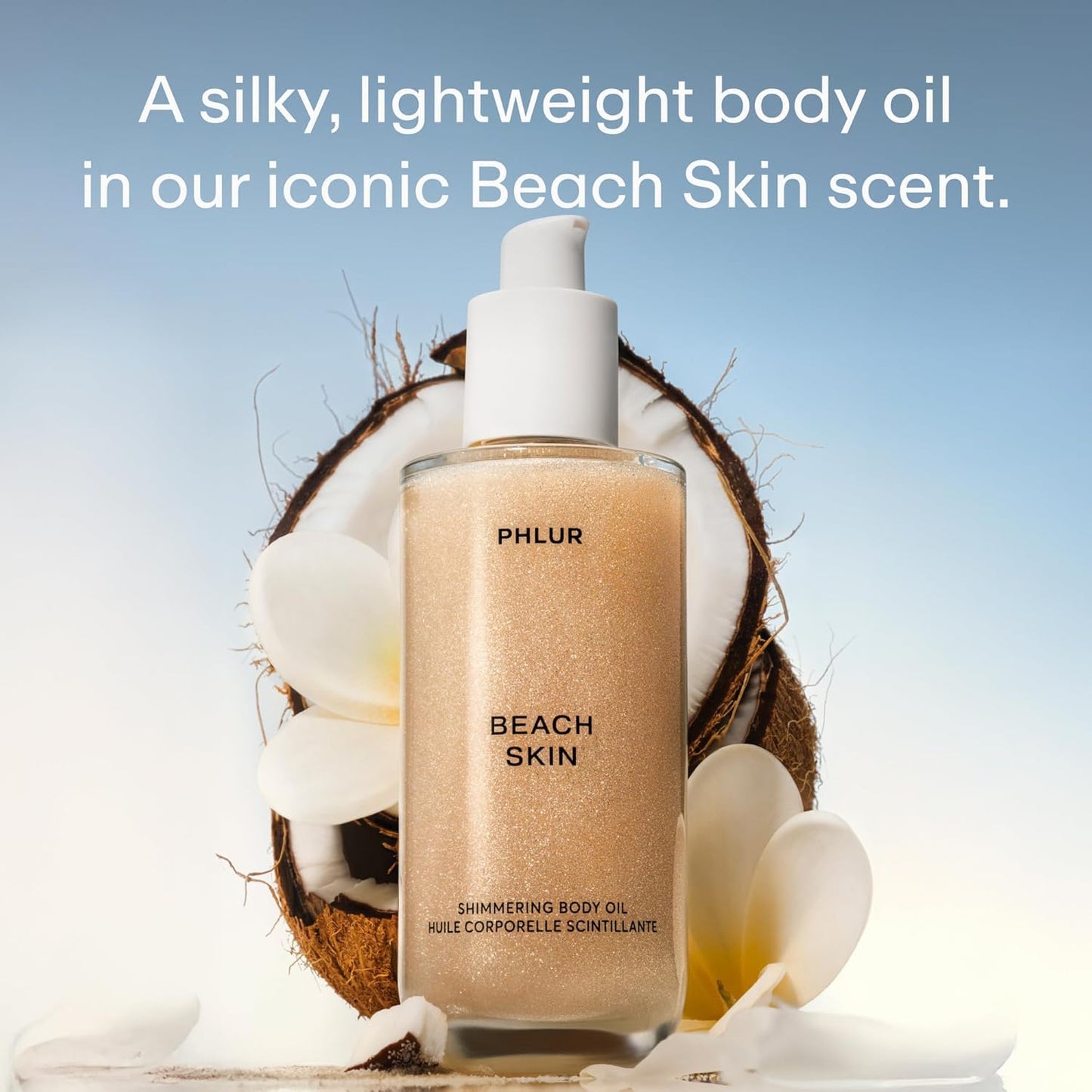PHLUR Beach Skin Shimmering Body Oil, 4 Oz - Coconut, Vanilla & Sandalwood Beauty and Personal Care PHLUR