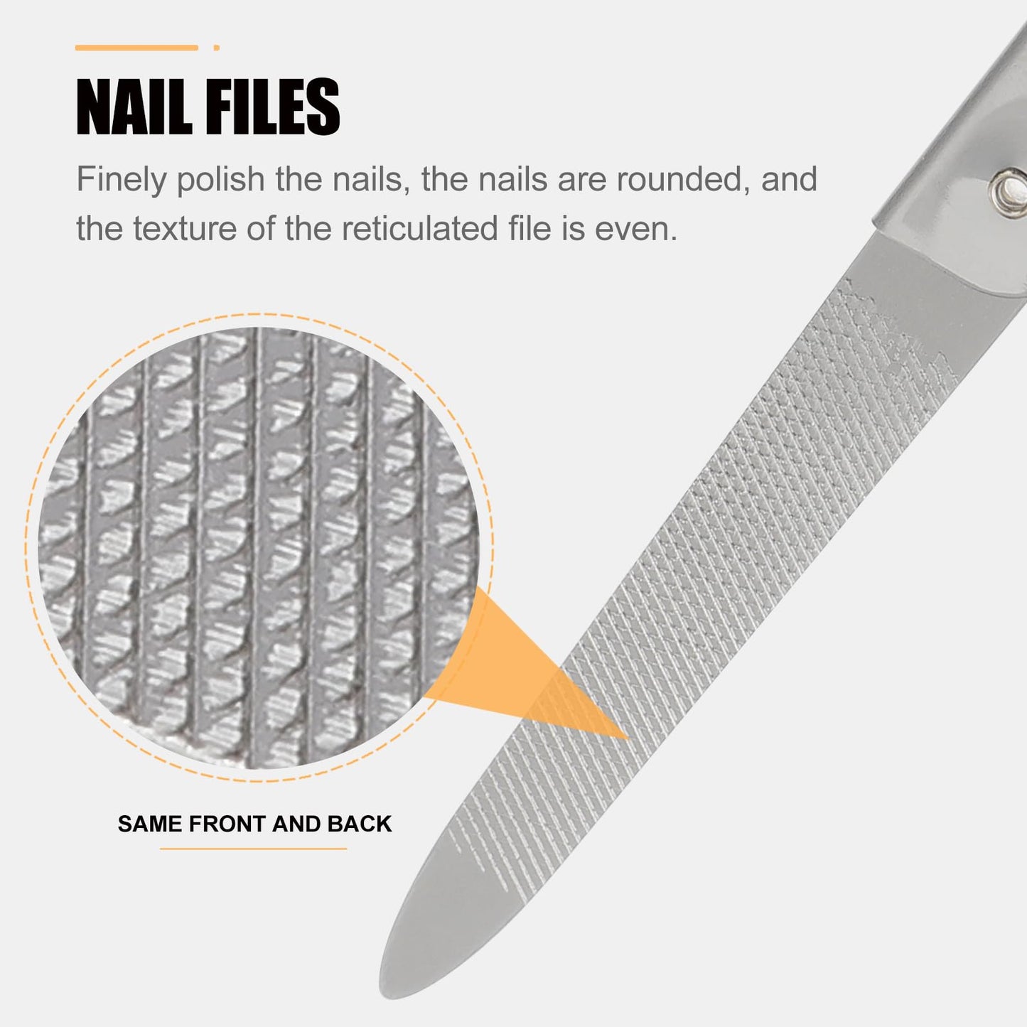 Lurrose 6pcs Foldable Nail File: Double-Sided Stainless Steel Folding Nail File - Portable Manicure Tools