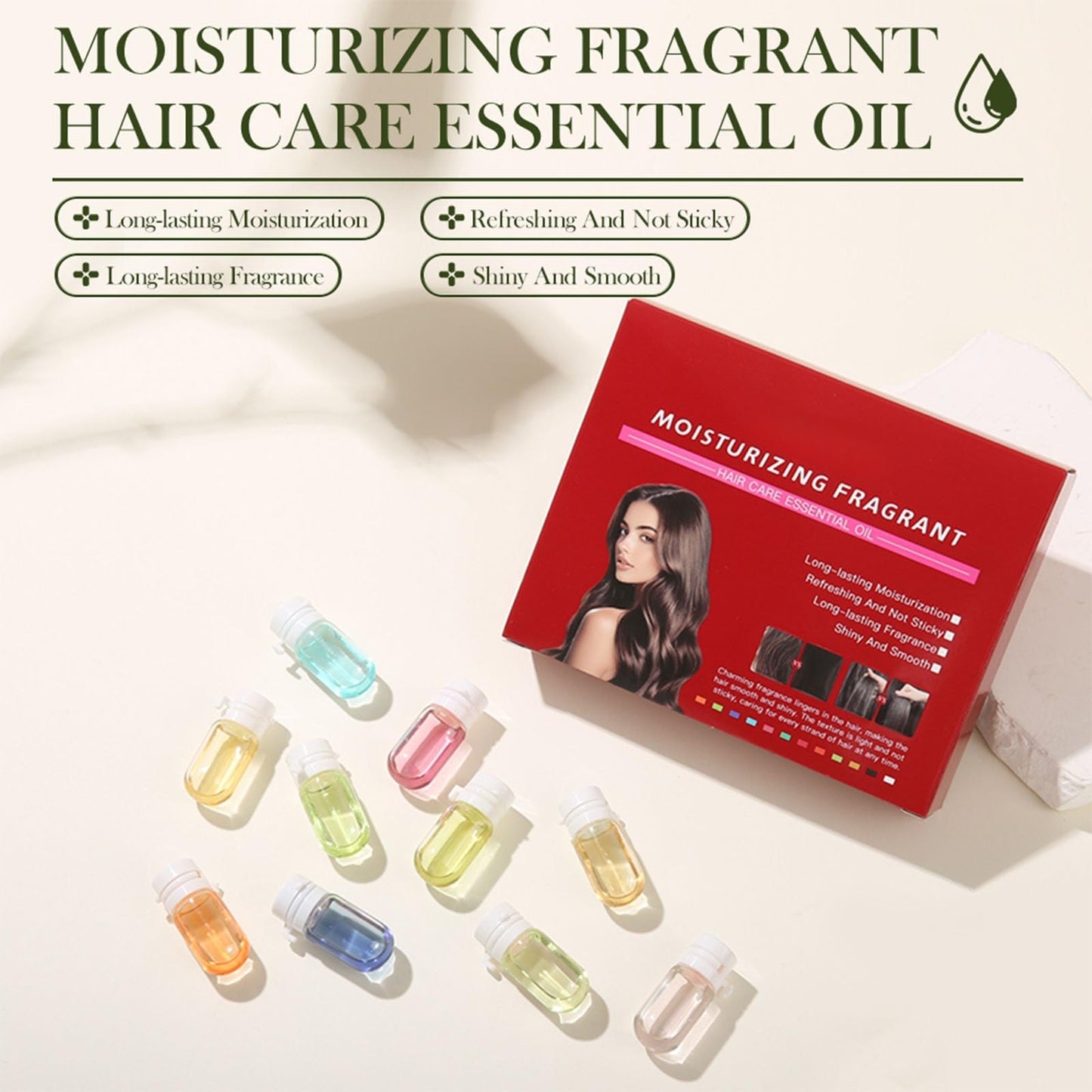 TUOSHITONG Hair Perfume Oil, 2 in 1 Mini Hair Treatment Oil & Hair Perfume, 10Pcs Hairs Serum Capsules, No Rinse Nourishing Moisturizing Shining