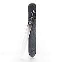 GERMANIKURE Glass Nail File in Suede Sleeve - But First Coffee - Professional Crystal Nail File for Natural Nails - Ideal Manicure & Pedicure Tool