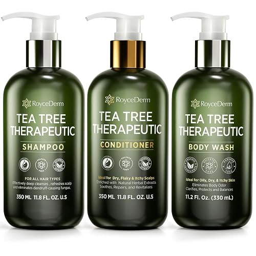 Roycederm Tea Tree Therapeutic Set: Shampoo, Conditioner & Body Wash