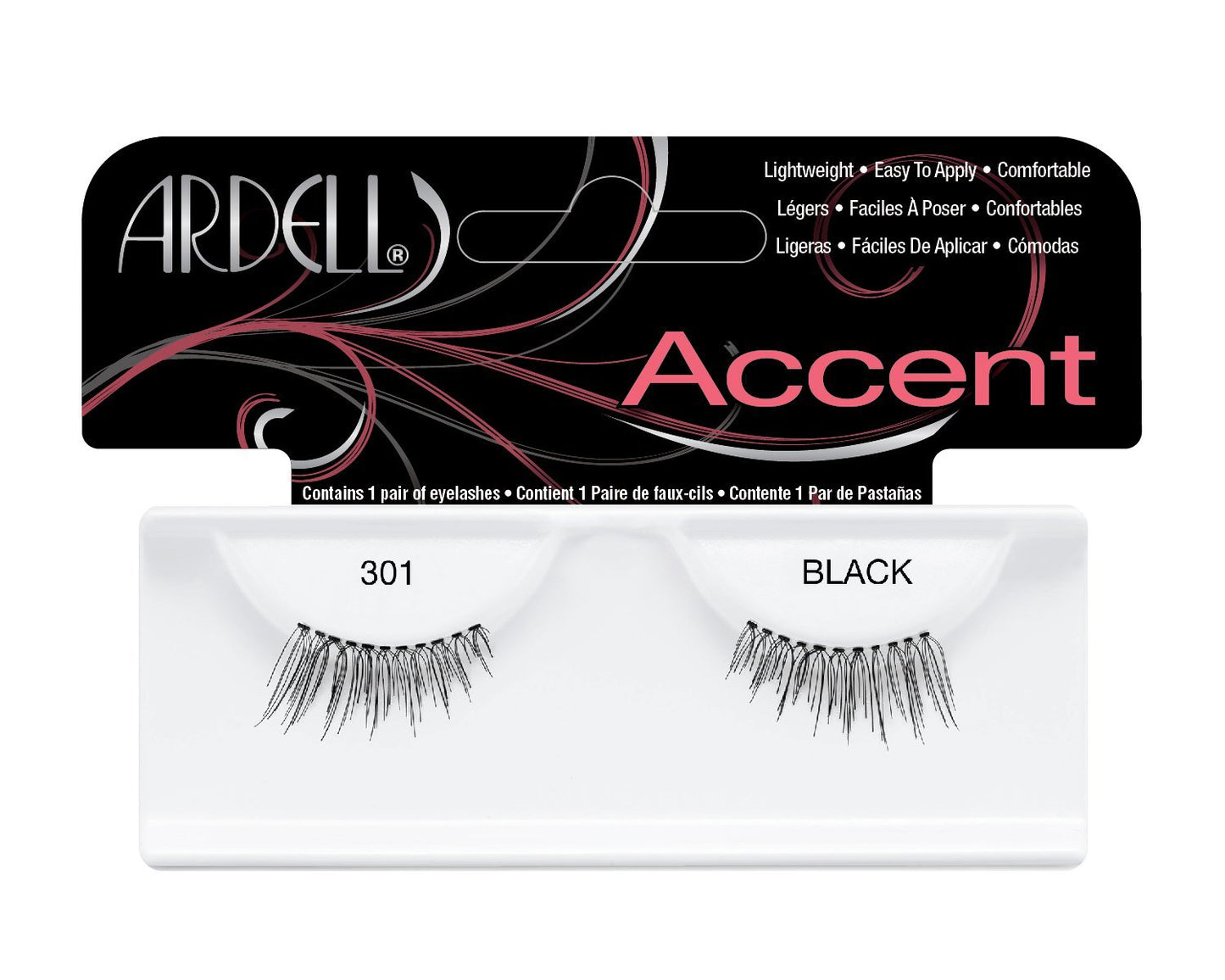 Andrea Strip Lashes, Accent Lash #301, (61301) 1 Pair (Pack of 4)