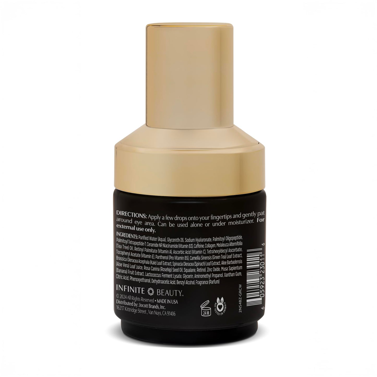 Infinite Beauty Eye Rescue Eye Serum - Caffeine & Tri-peptide - Reduces Puffiness & Dark Circles | Hydrates & Brightens Delicate Skin, Anti-Aging | 1